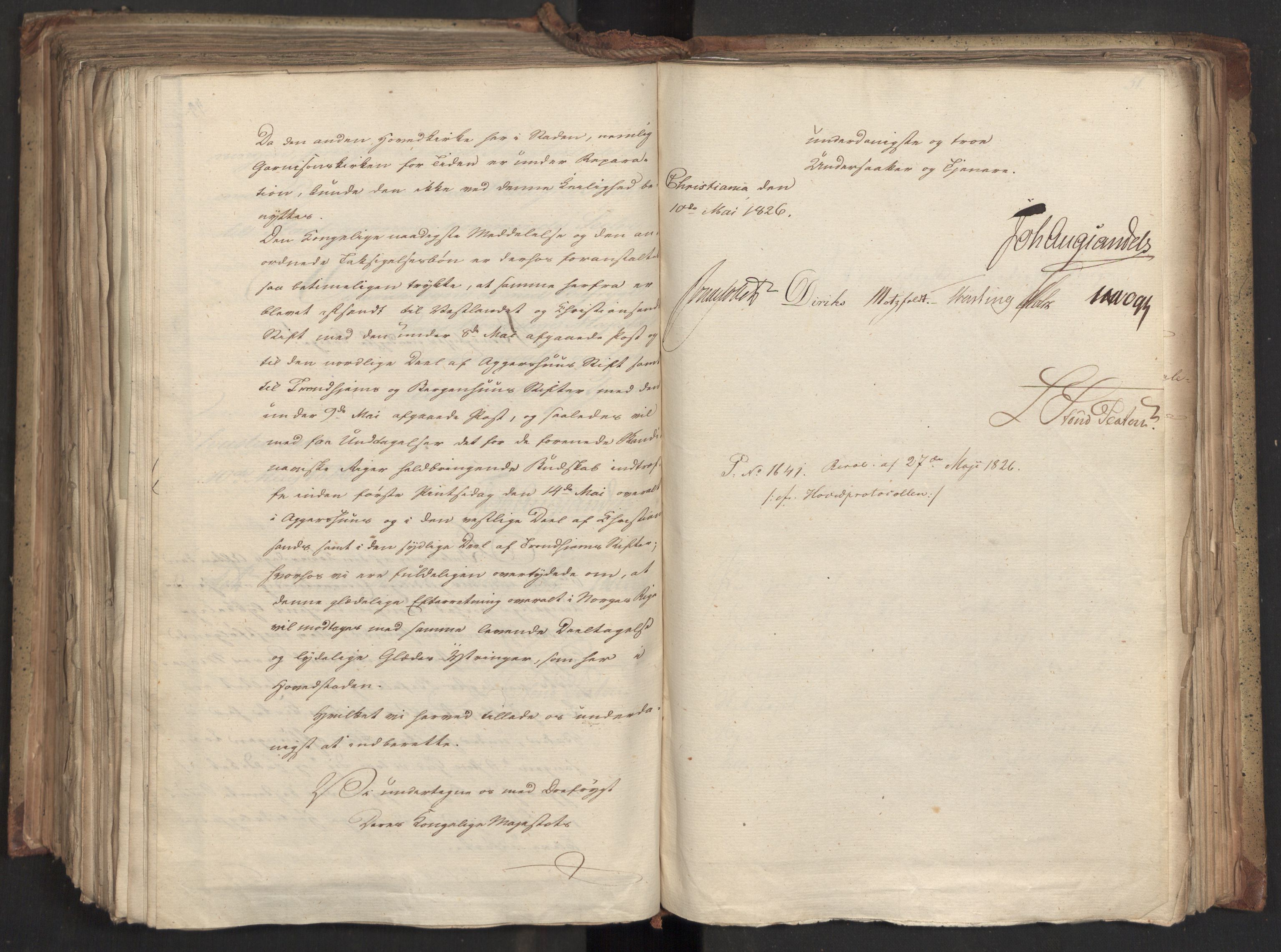 Statsrådsavdelingen i Stockholm, AV/RA-S-1003/D/Da/L0046: Regjeringsinnstillinger nr. 3308-3500, 1826, p. 381