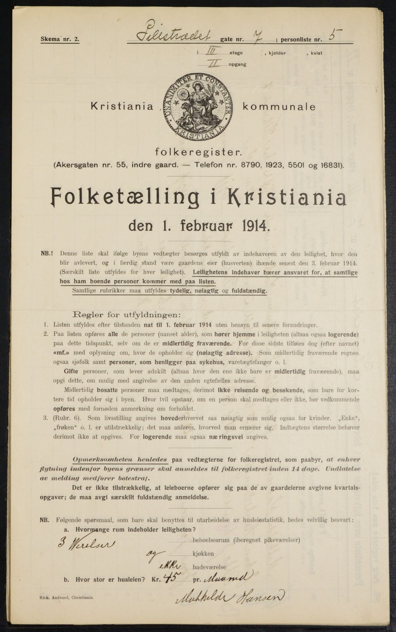 OBA, Municipal Census 1914 for Kristiania, 1914, p. 78864