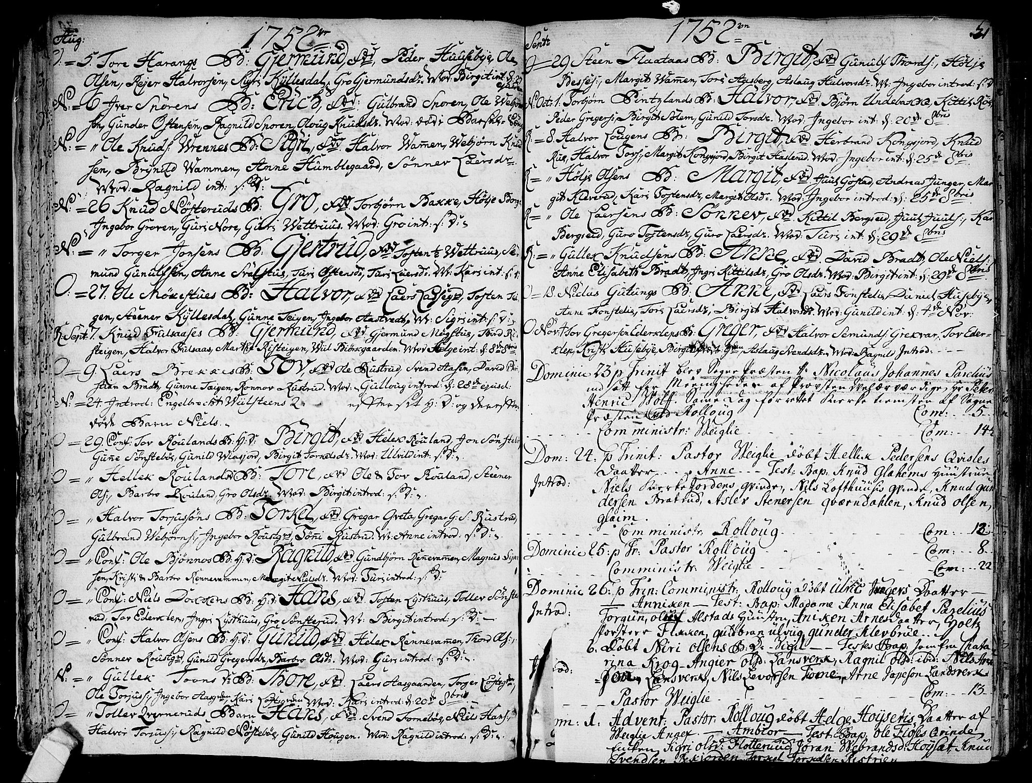 Rollag kirkebøker, SAKO/A-240/F/Fa/L0003: Parish register (official) no. I 3, 1743-1778, p. 31