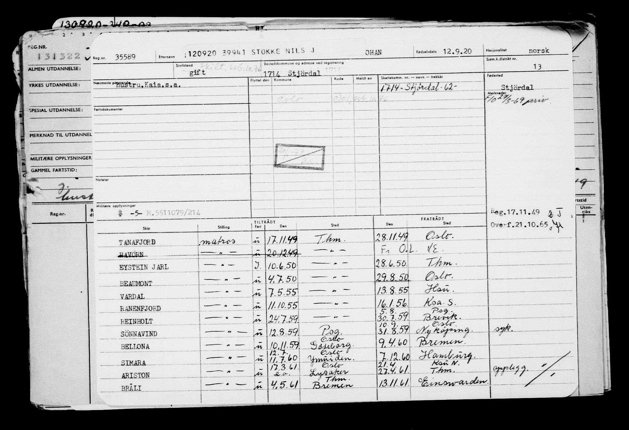 Direktoratet for sjømenn, AV/RA-S-3545/G/Gb/L0185: Hovedkort, 1920, p. 295