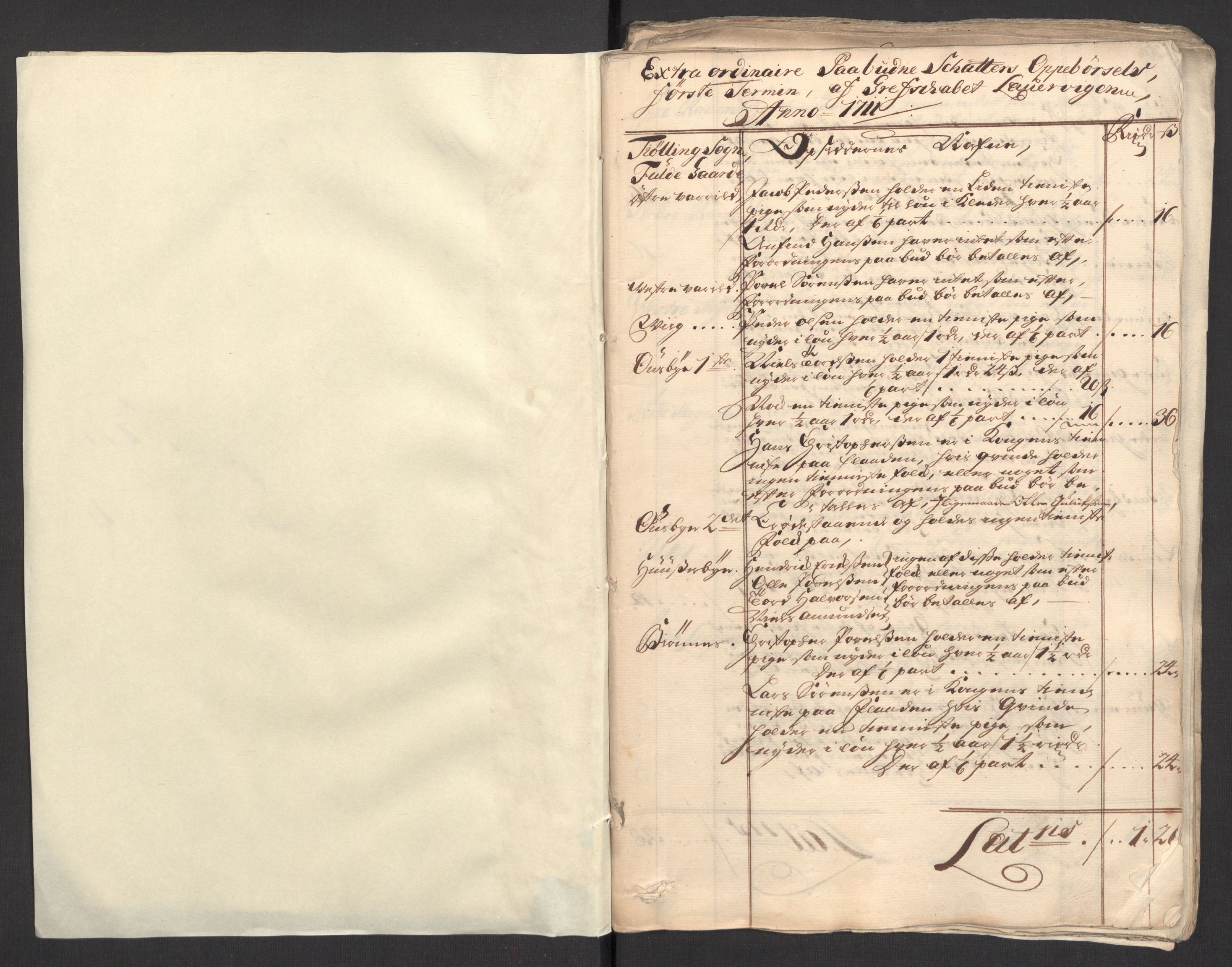 Rentekammeret inntil 1814, Reviderte regnskaper, Fogderegnskap, RA/EA-4092/R33/L1982: Fogderegnskap Larvik grevskap, 1711, p. 4