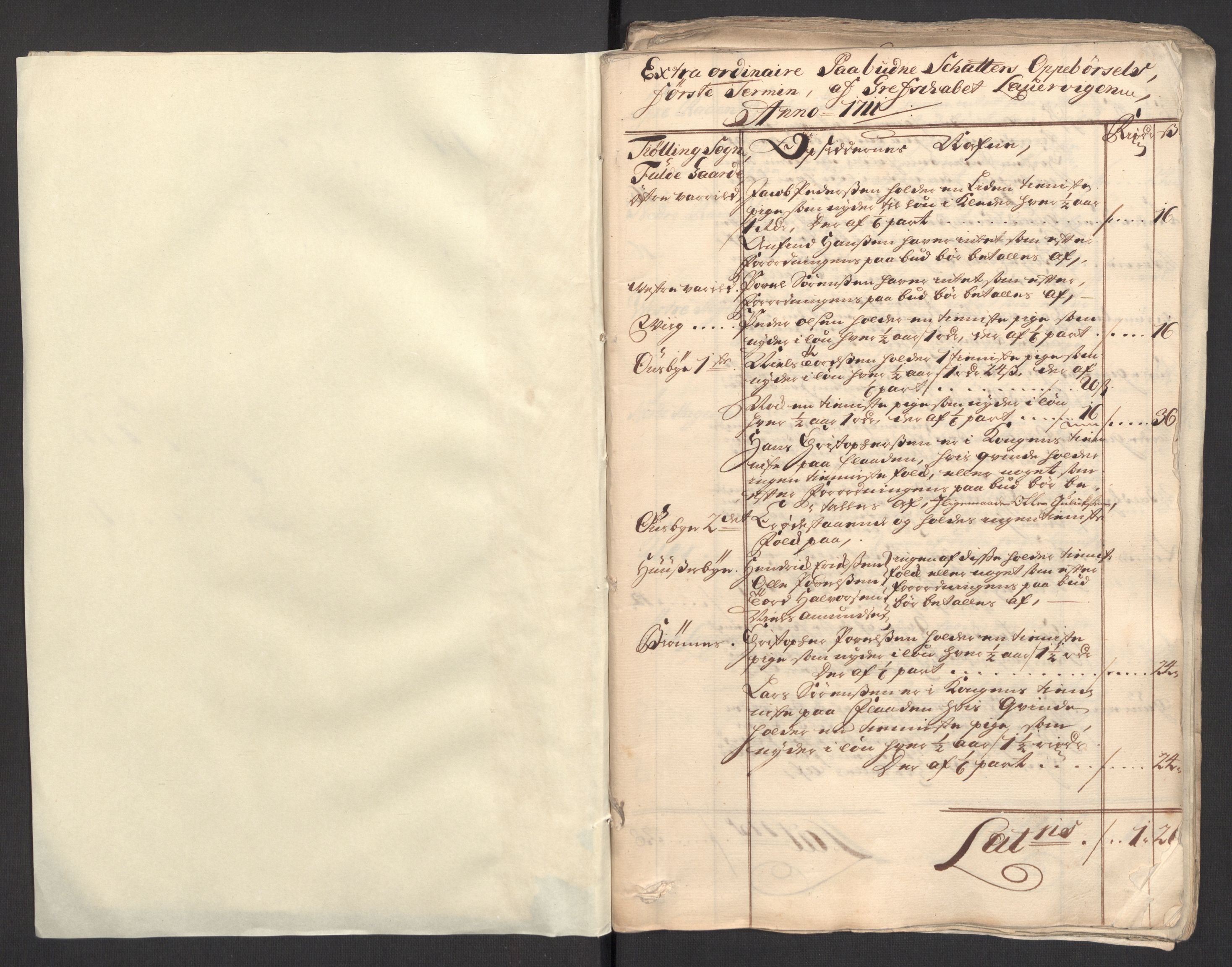 Rentekammeret inntil 1814, Reviderte regnskaper, Fogderegnskap, AV/RA-EA-4092/R33/L1982: Fogderegnskap Larvik grevskap, 1711, p. 4
