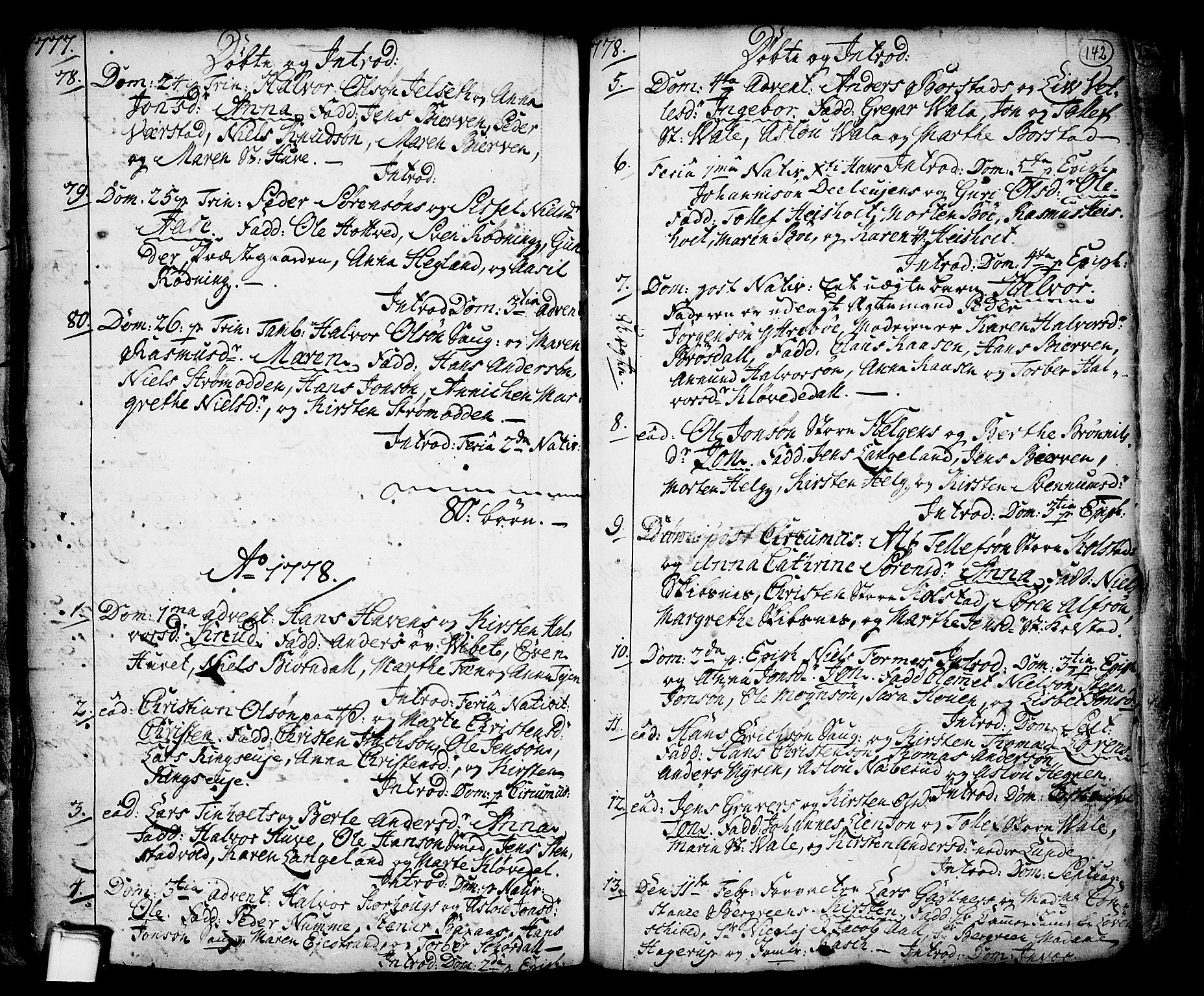 Holla kirkebøker, SAKO/A-272/F/Fa/L0001: Parish register (official) no. 1, 1717-1779, p. 142