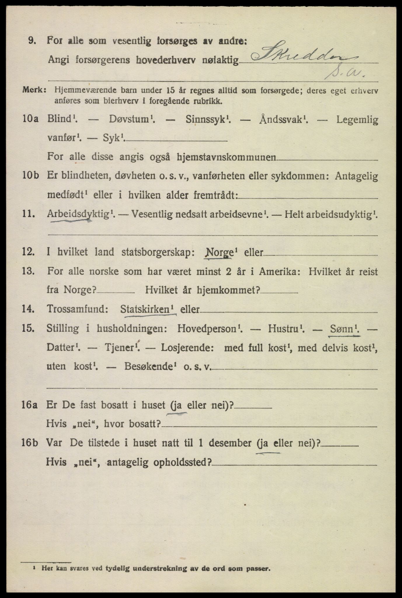 SAH, 1920 census for Sør-Fron, 1920, p. 2710