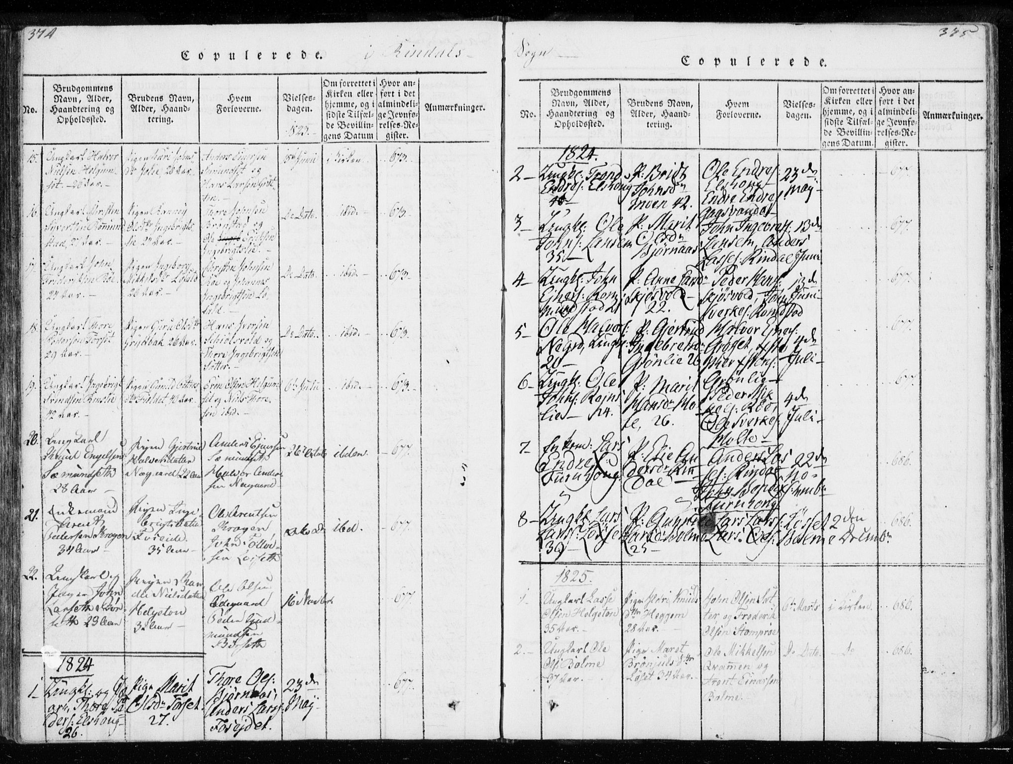 Ministerialprotokoller, klokkerbøker og fødselsregistre - Møre og Romsdal, AV/SAT-A-1454/595/L1041: Parish register (official) no. 595A03, 1819-1829, p. 374-375