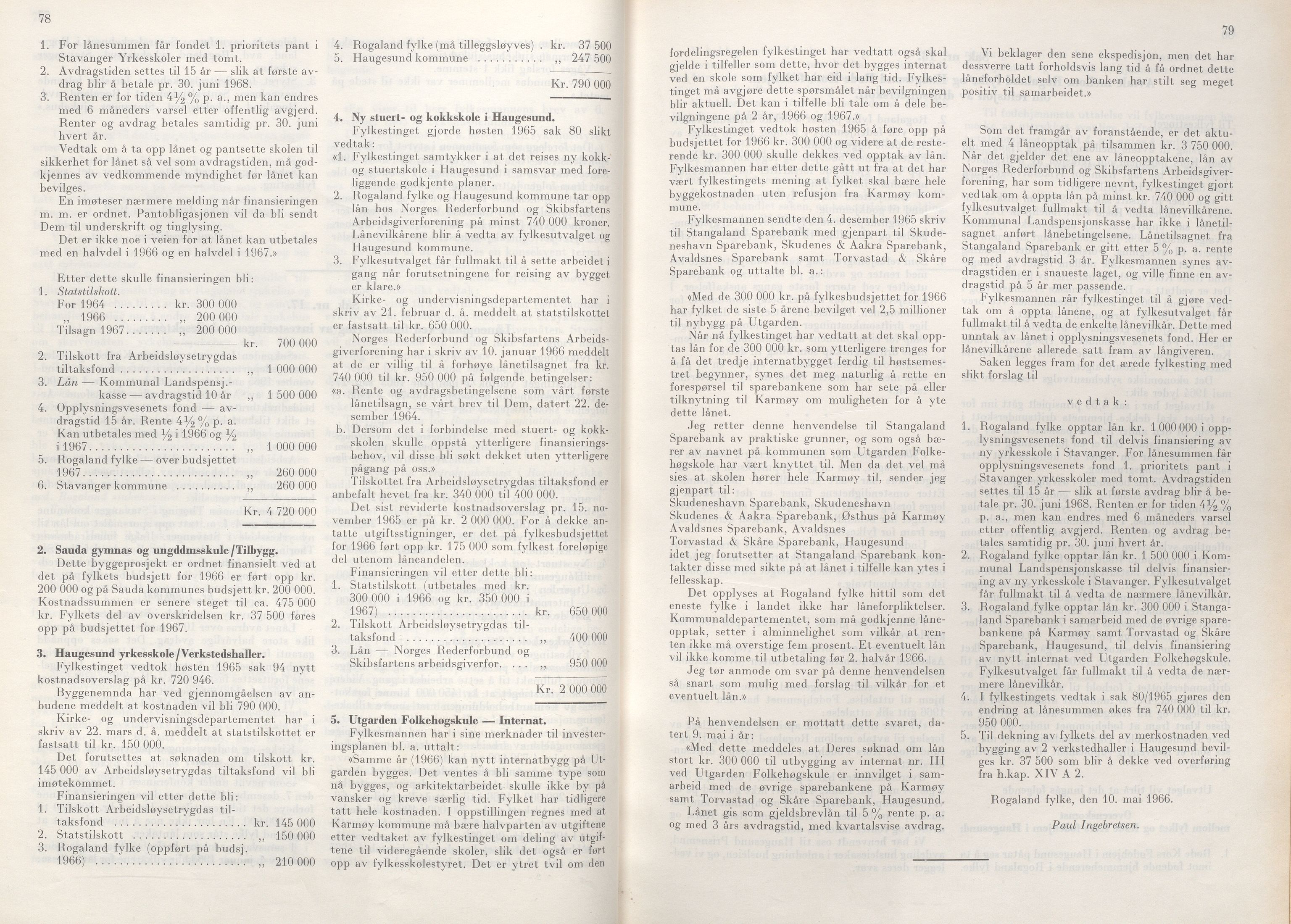 Rogaland fylkeskommune - Fylkesrådmannen , IKAR/A-900/A/Aa/Aaa/L0086: Møtebok , 1966, p. 78-79