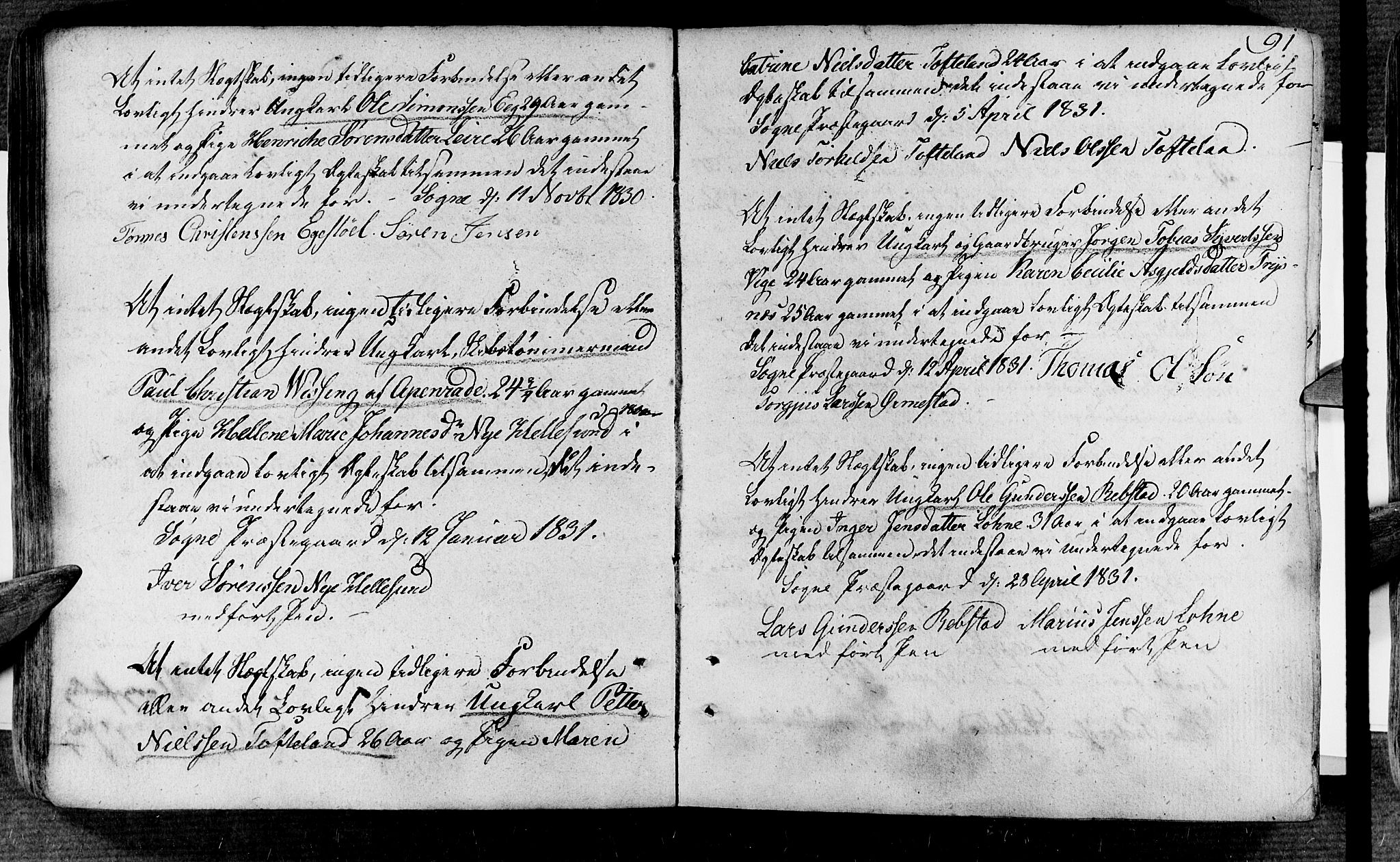Søgne sokneprestkontor, SAK/1111-0037/F/Fa/Fab/L0007: Parish register (official) no. A 7, 1791-1851, p. 91