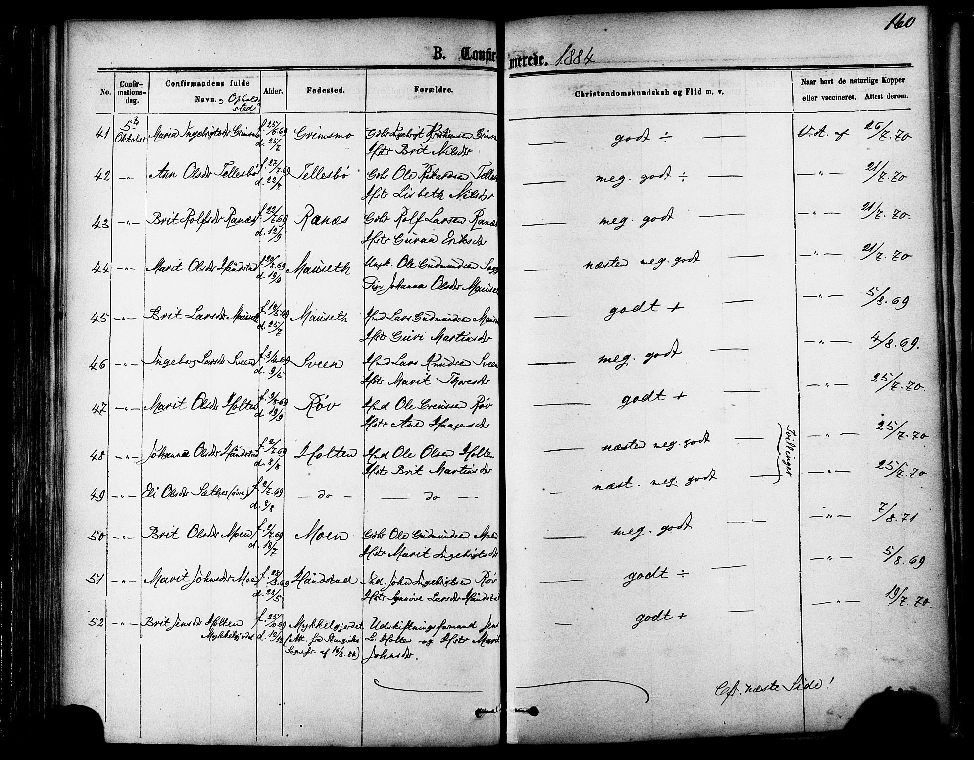 Ministerialprotokoller, klokkerbøker og fødselsregistre - Møre og Romsdal, AV/SAT-A-1454/595/L1046: Parish register (official) no. 595A08, 1874-1884, p. 160