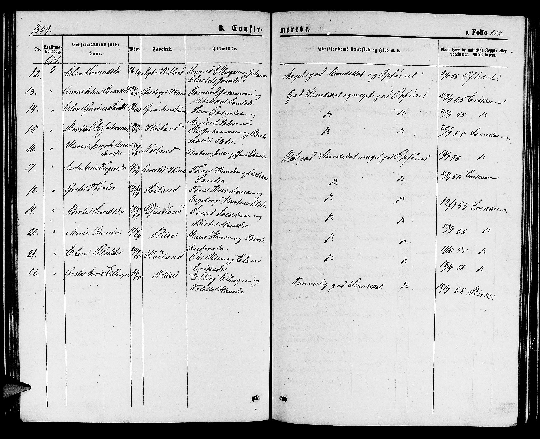 Hå sokneprestkontor, AV/SAST-A-101801/001/30BB/L0001: Parish register (copy) no. B 1, 1854-1883, p. 212