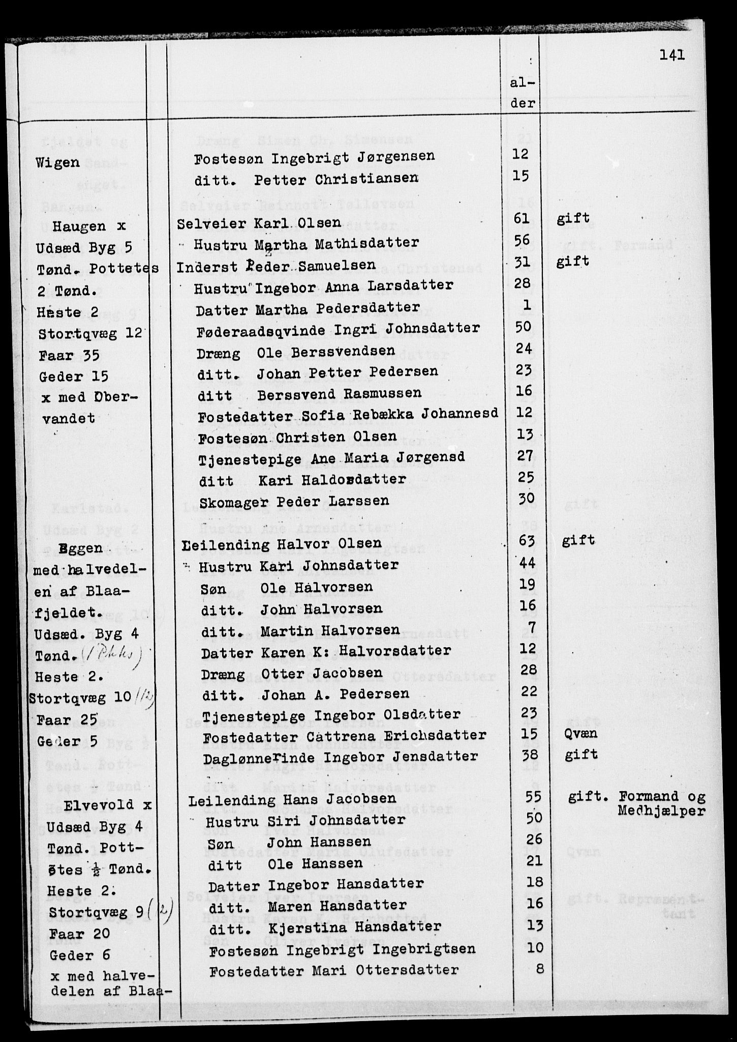 SATØ, Census 1845 for Ibestad, 1845, p. 141