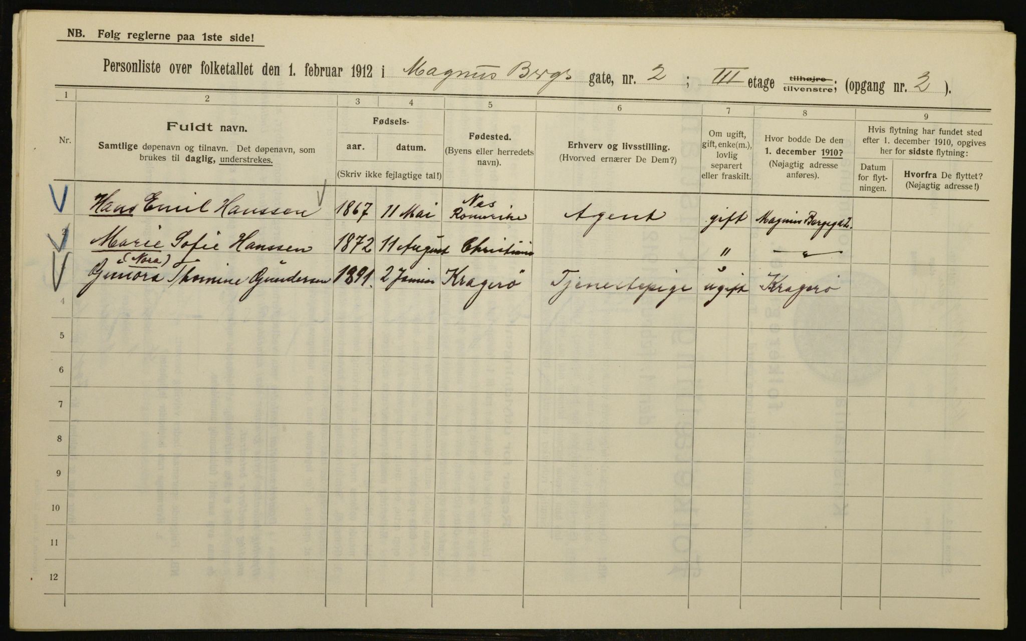 OBA, Municipal Census 1912 for Kristiania, 1912, p. 59442