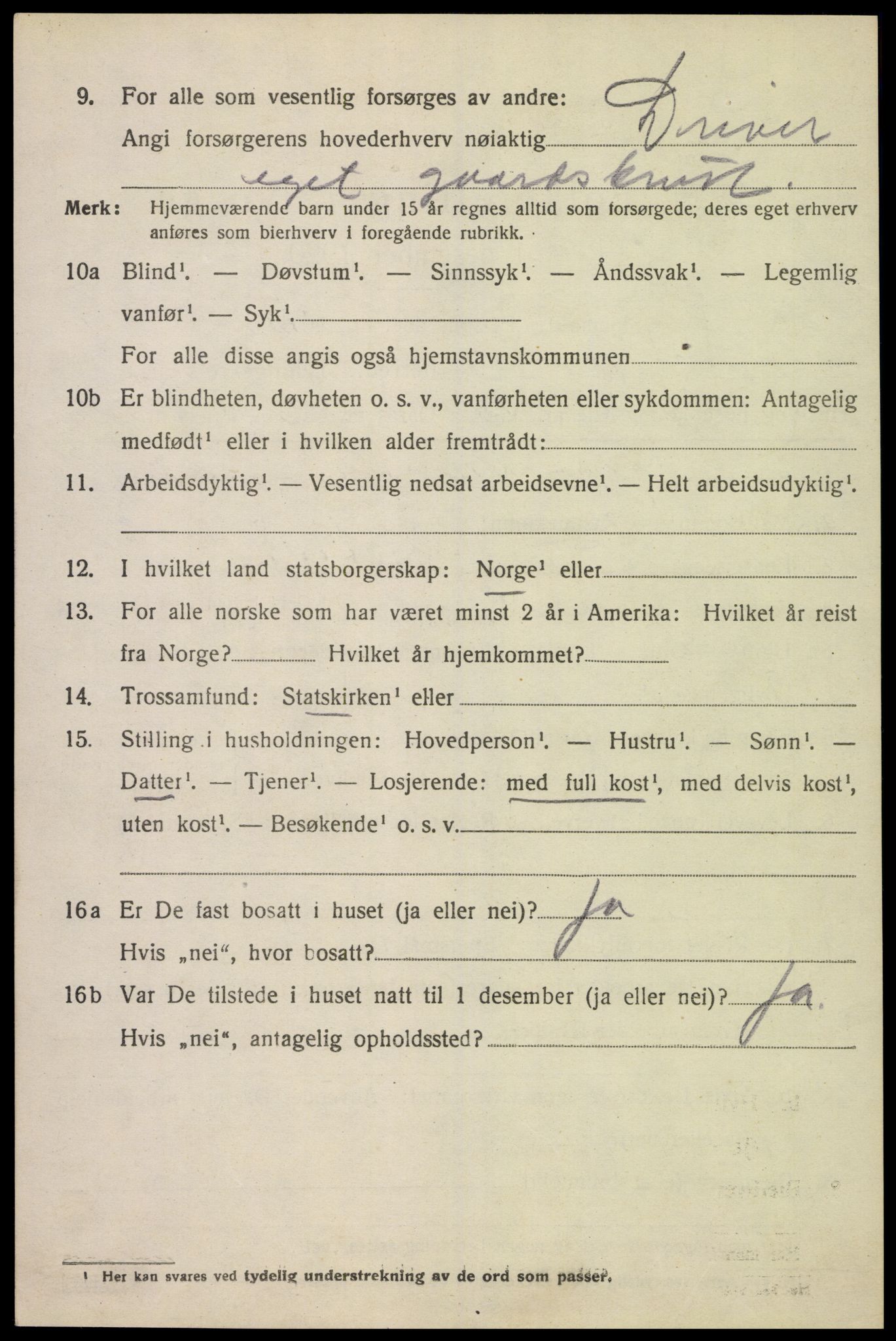 SAK, 1920 census for Åseral, 1920, p. 2021