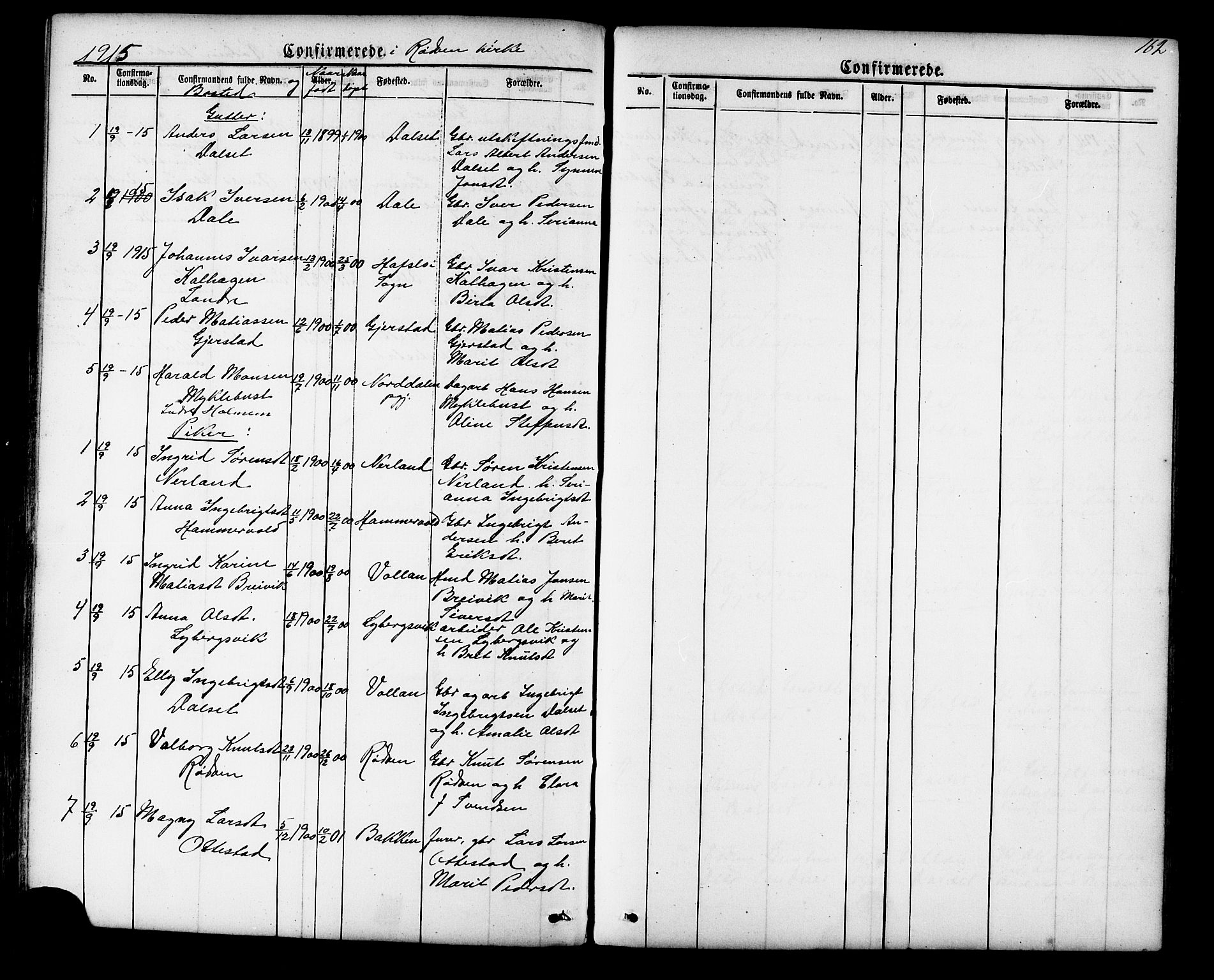 Ministerialprotokoller, klokkerbøker og fødselsregistre - Møre og Romsdal, SAT/A-1454/548/L0614: Parish register (copy) no. 548C02, 1867-1917, p. 162