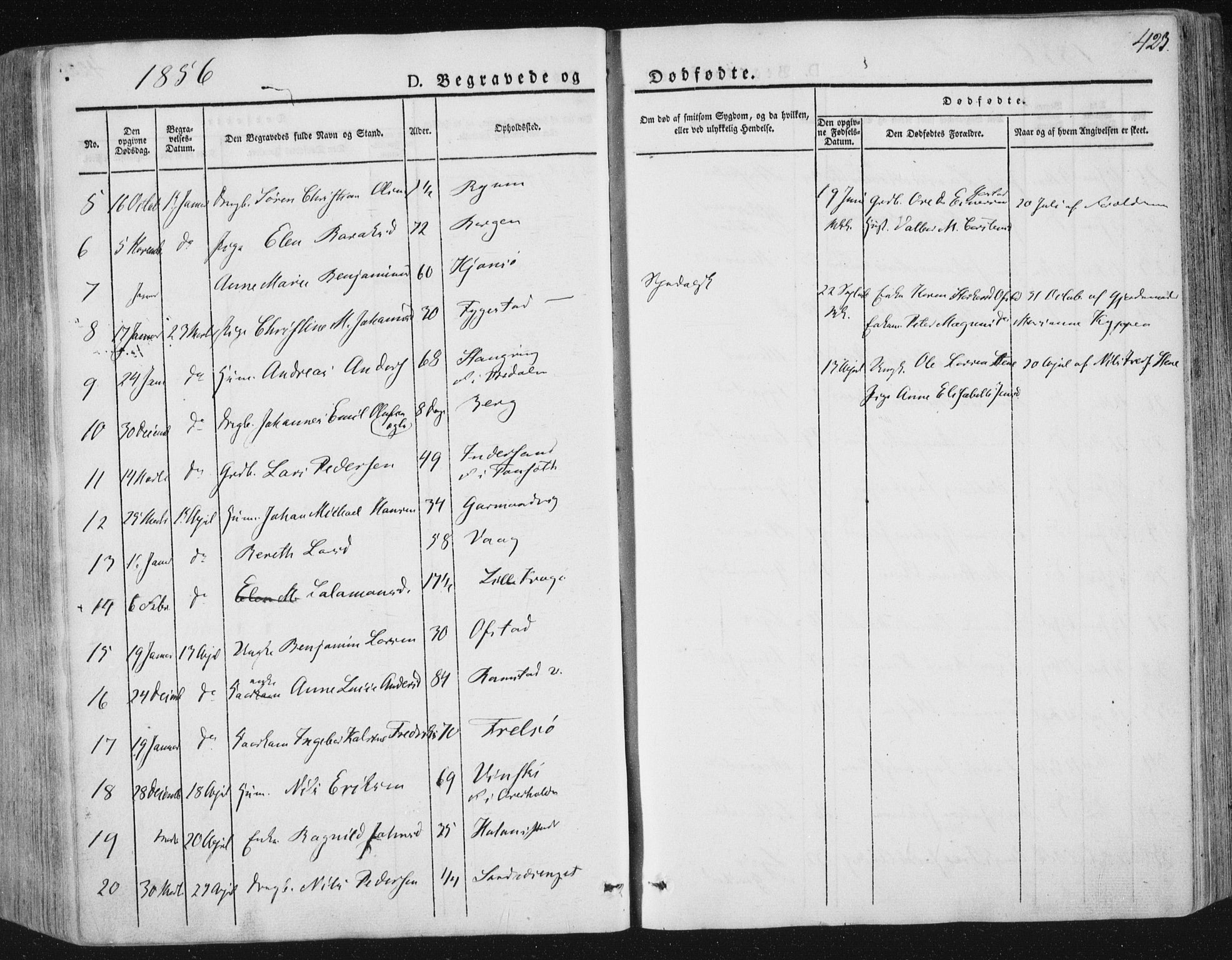 Ministerialprotokoller, klokkerbøker og fødselsregistre - Nord-Trøndelag, SAT/A-1458/784/L0669: Parish register (official) no. 784A04, 1829-1859, p. 423