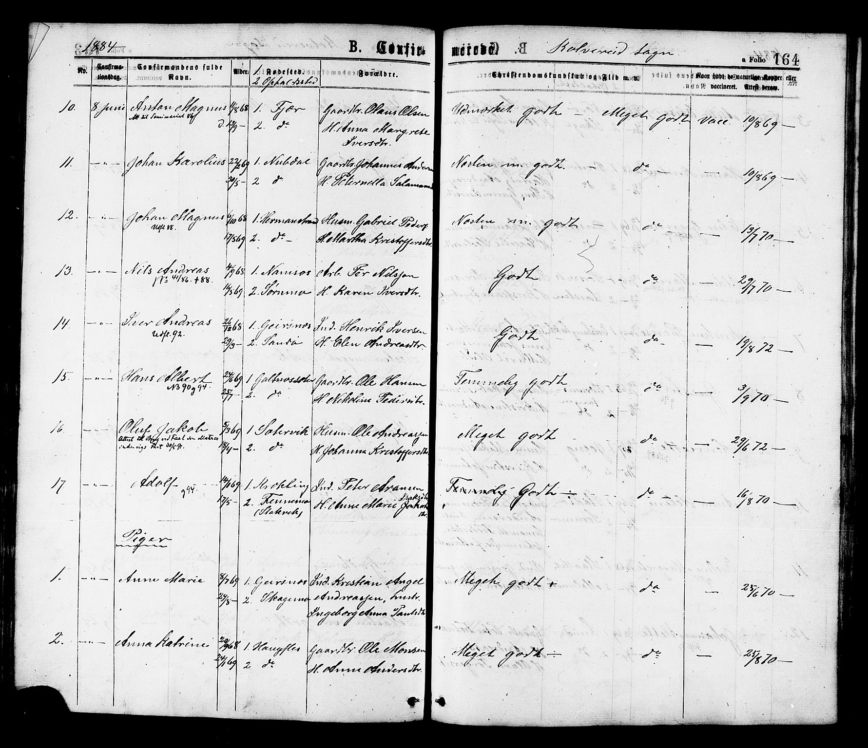 Ministerialprotokoller, klokkerbøker og fødselsregistre - Nord-Trøndelag, SAT/A-1458/780/L0642: Parish register (official) no. 780A07 /1, 1874-1885, p. 164