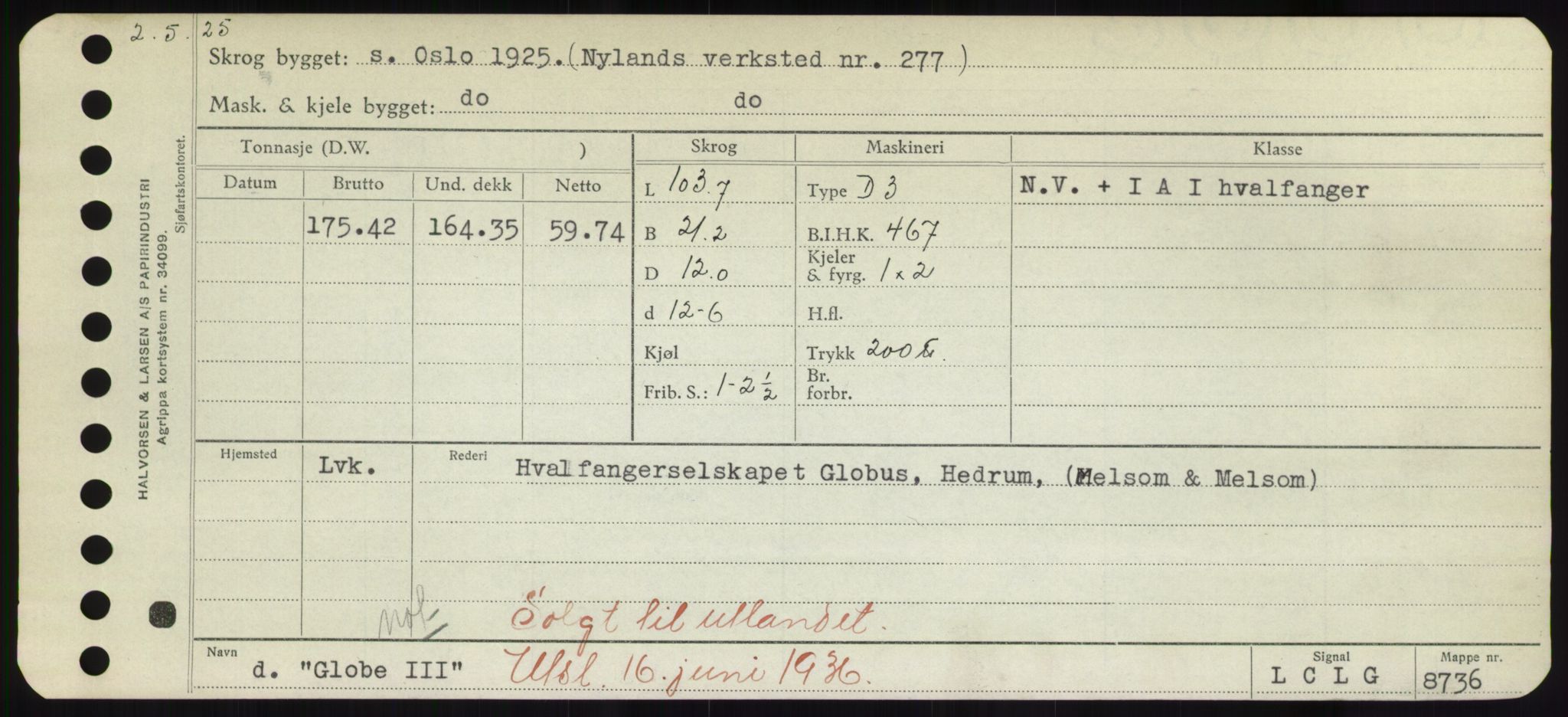 Sjøfartsdirektoratet med forløpere, Skipsmålingen, RA/S-1627/H/Hd/L0012: Fartøy, G-Glø, p. 445
