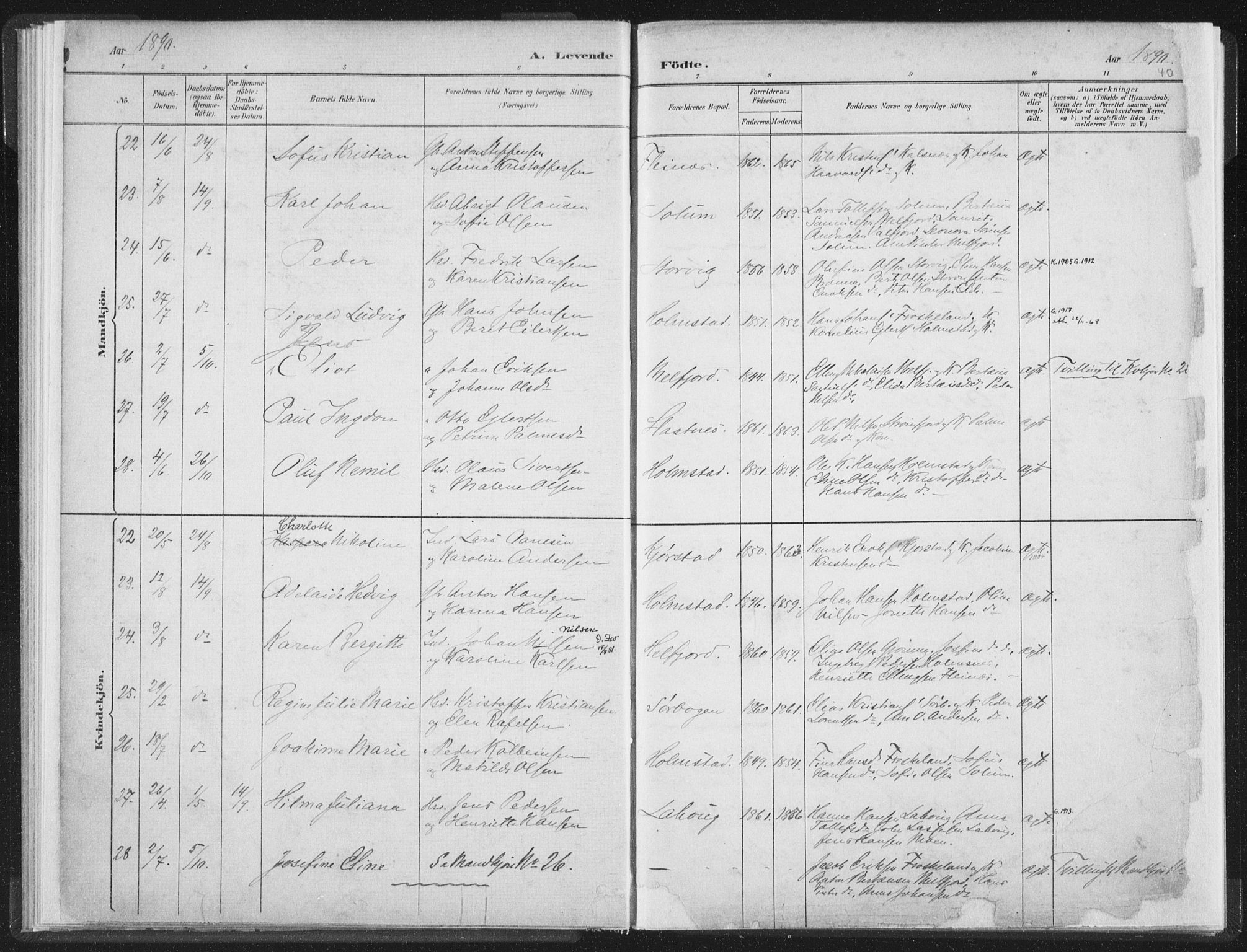 Ministerialprotokoller, klokkerbøker og fødselsregistre - Nordland, SAT/A-1459/890/L1286: Parish register (official) no. 890A01, 1882-1902, p. 40