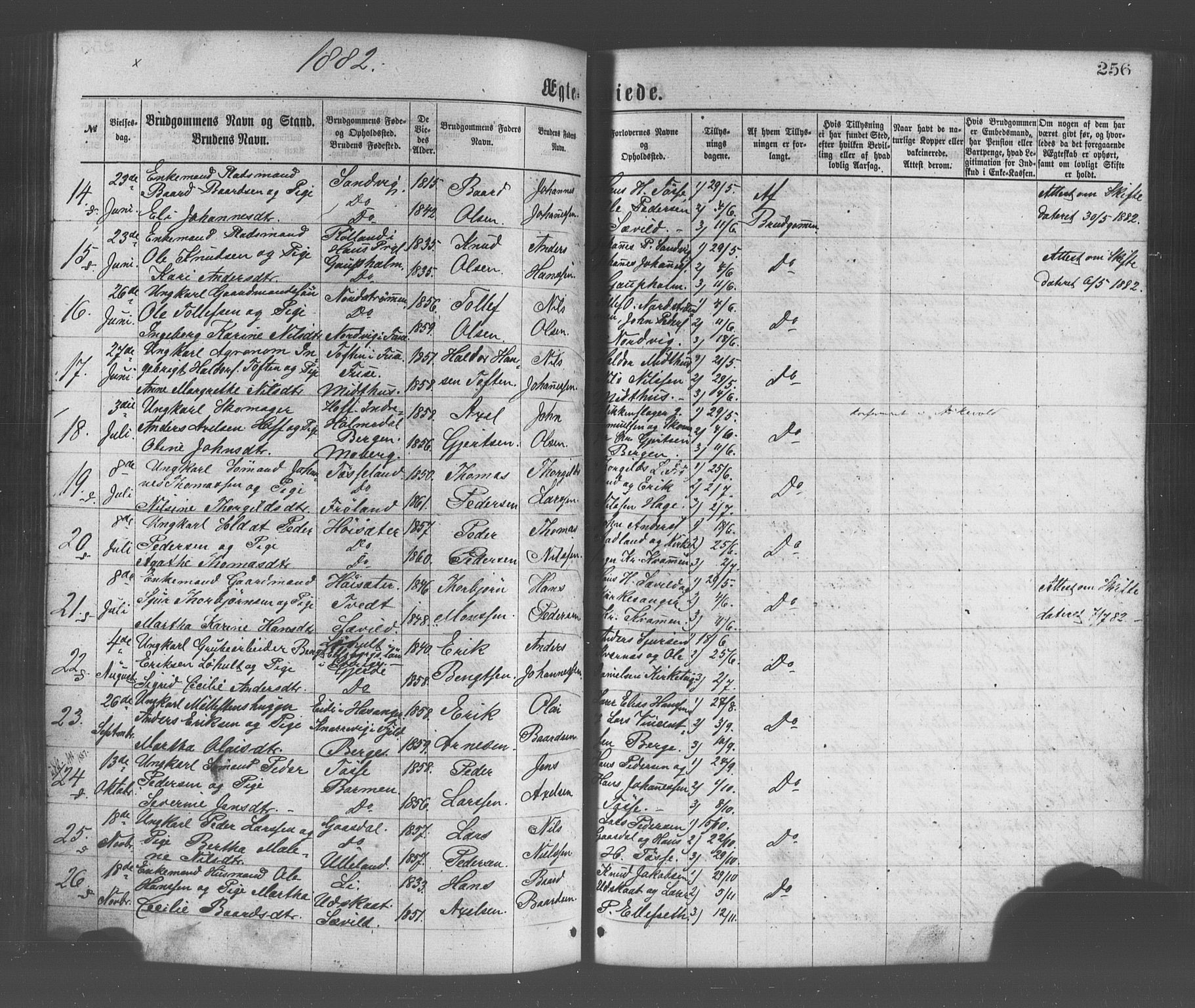 Os sokneprestembete, AV/SAB-A-99929: Parish register (official) no. A 18, 1874-1884, p. 256