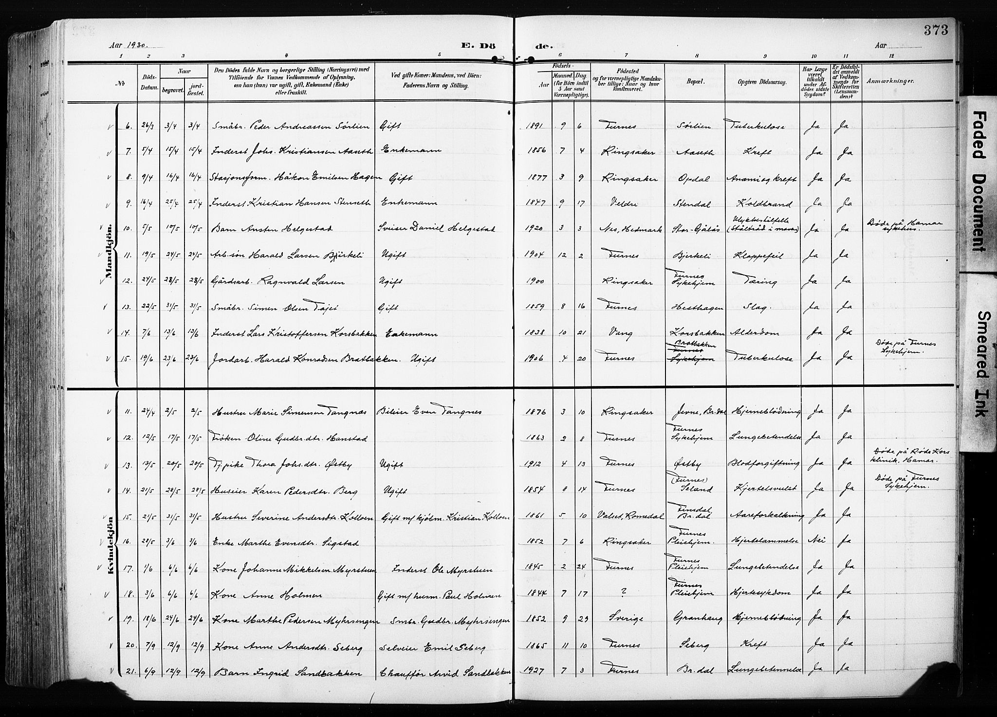 Furnes prestekontor, AV/SAH-PREST-012/L/La/L0001: Parish register (copy) no. 1, 1904-1933, p. 373