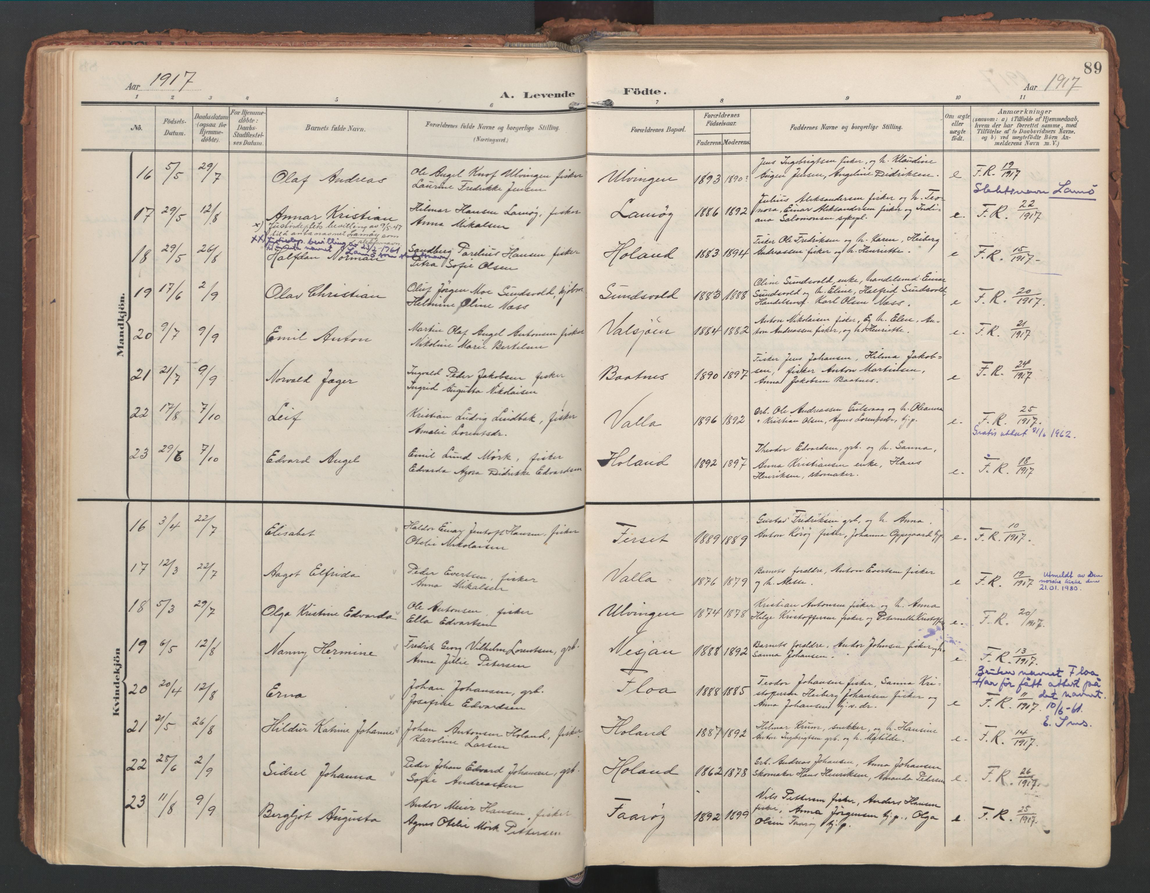 Ministerialprotokoller, klokkerbøker og fødselsregistre - Nordland, AV/SAT-A-1459/816/L0250: Parish register (official) no. 816A16, 1903-1923, p. 89