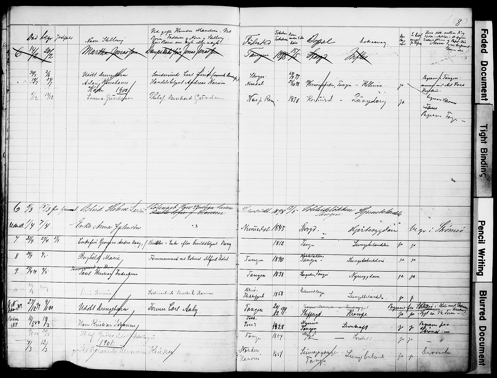 Strømsø kirkebøker, AV/SAKO-A-246/Y/Yb/L0001: Parish register draft no. II 1, 1896-1904, p. 8