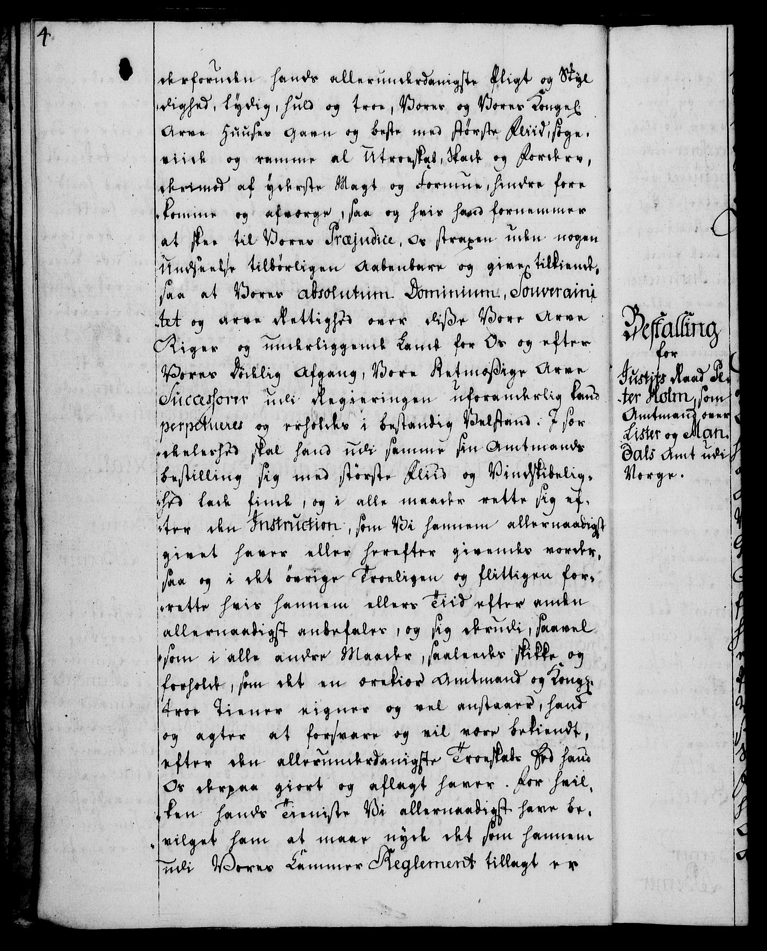 Rentekammeret, Kammerkanselliet, RA/EA-3111/G/Gg/Gge/L0006: Norsk bestallingsprotokoll med register (merket RK 53.30), 1773-1814, p. 4