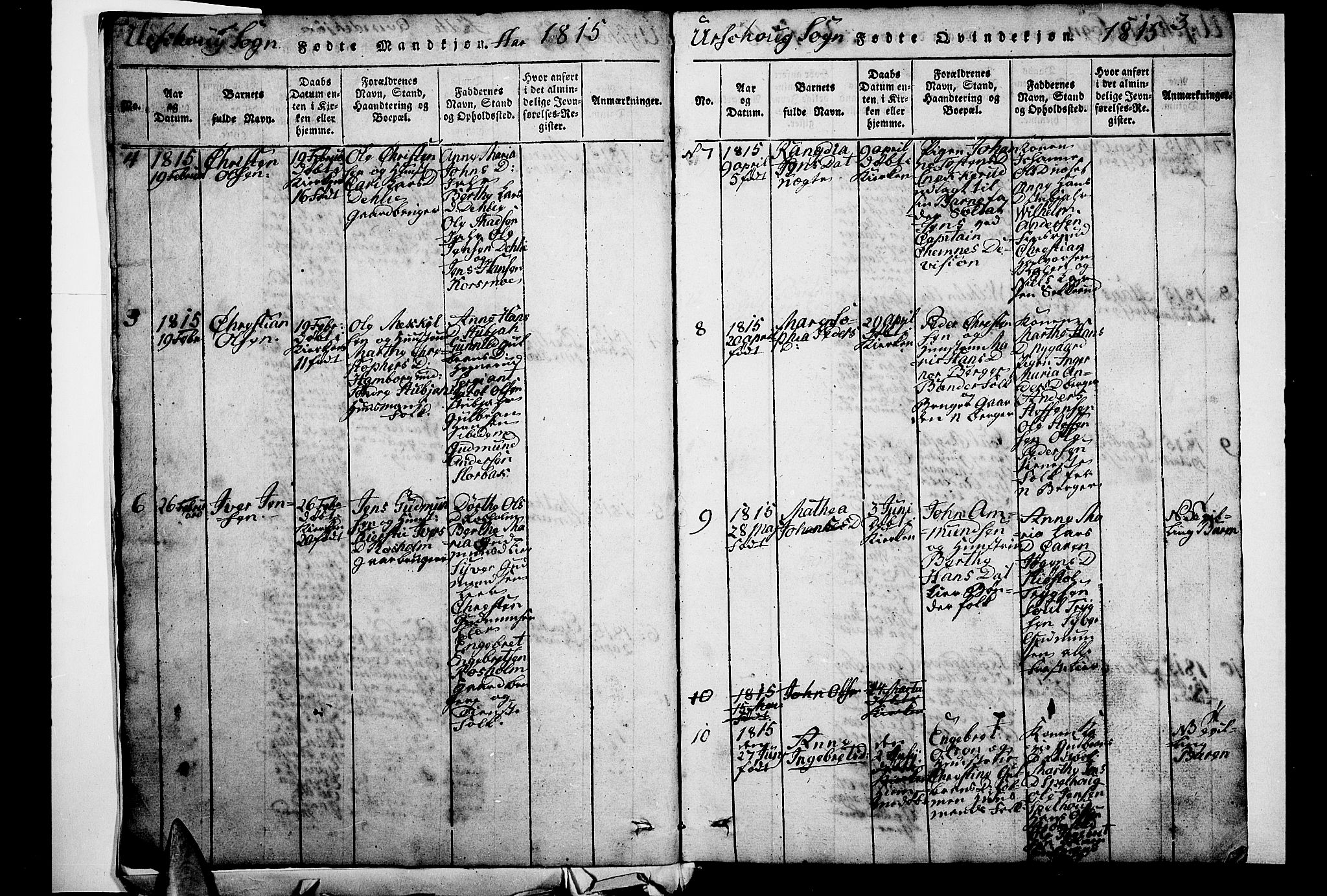 Aurskog prestekontor Kirkebøker, SAO/A-10304a/G/Ga/L0001: Parish register (copy) no. I 1, 1814-1829, p. 3