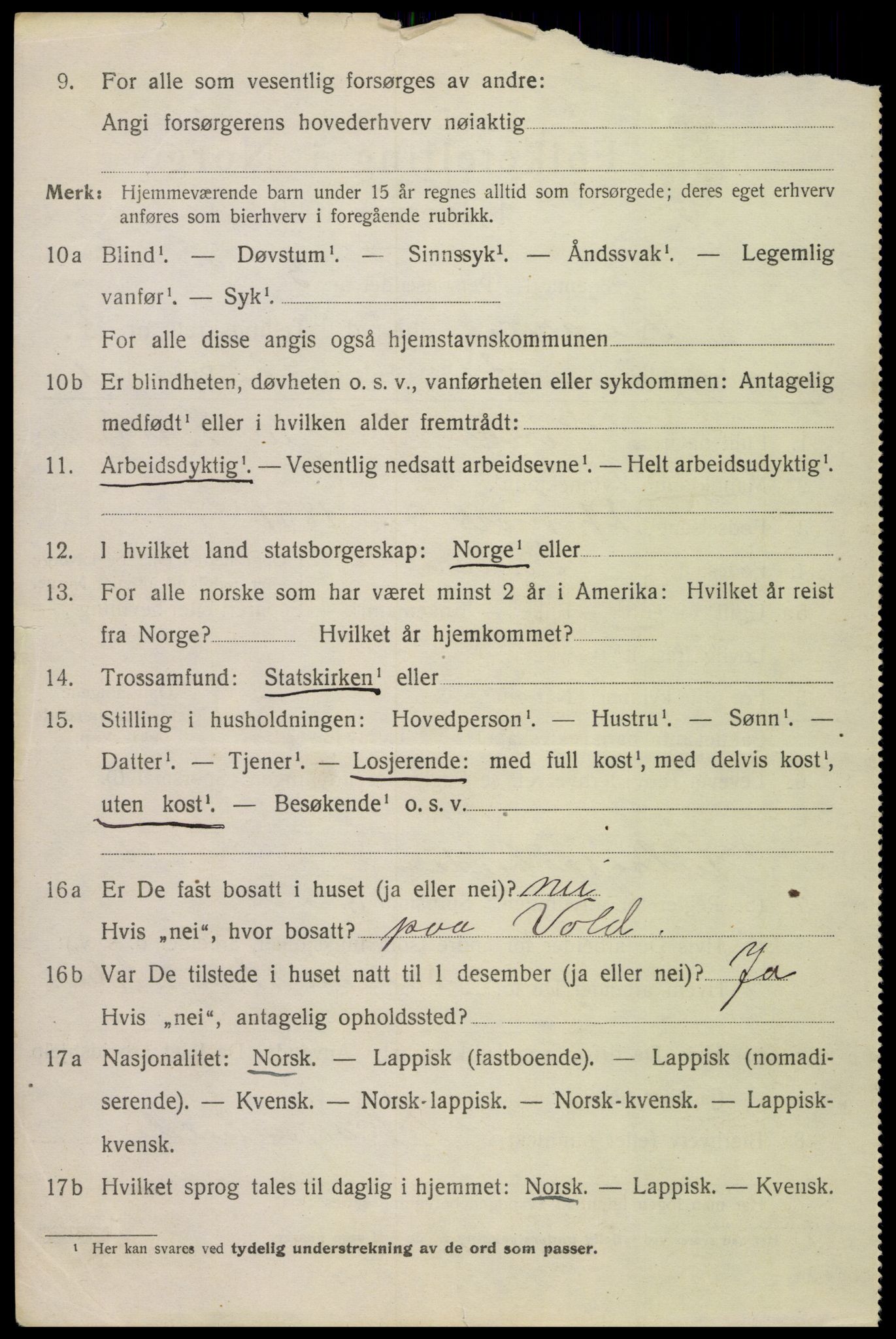 SAT, 1920 census for Beiarn, 1920, p. 1189