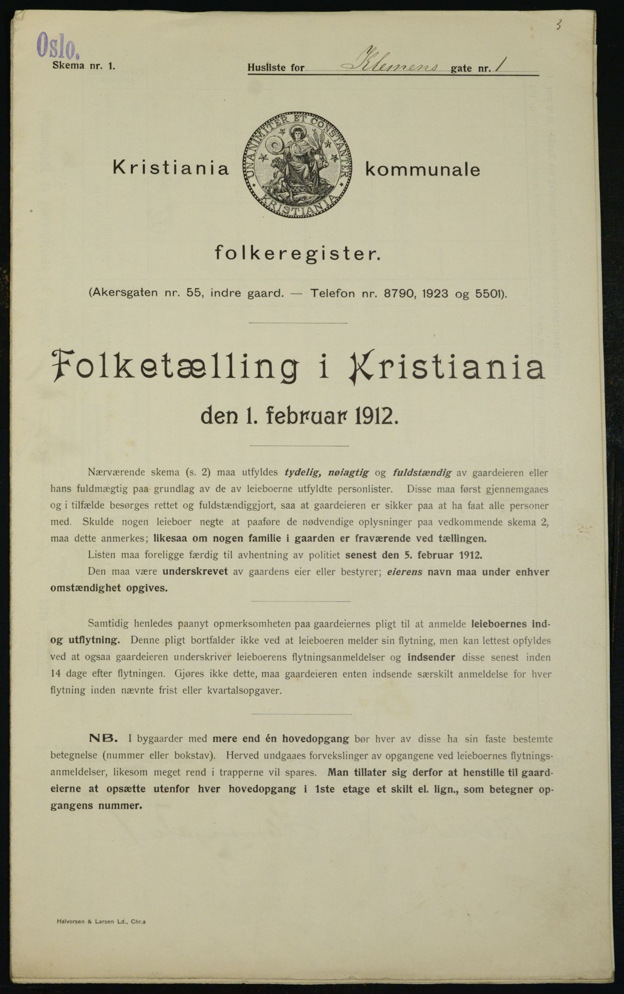 OBA, Municipal Census 1912 for Kristiania, 1912, p. 12671