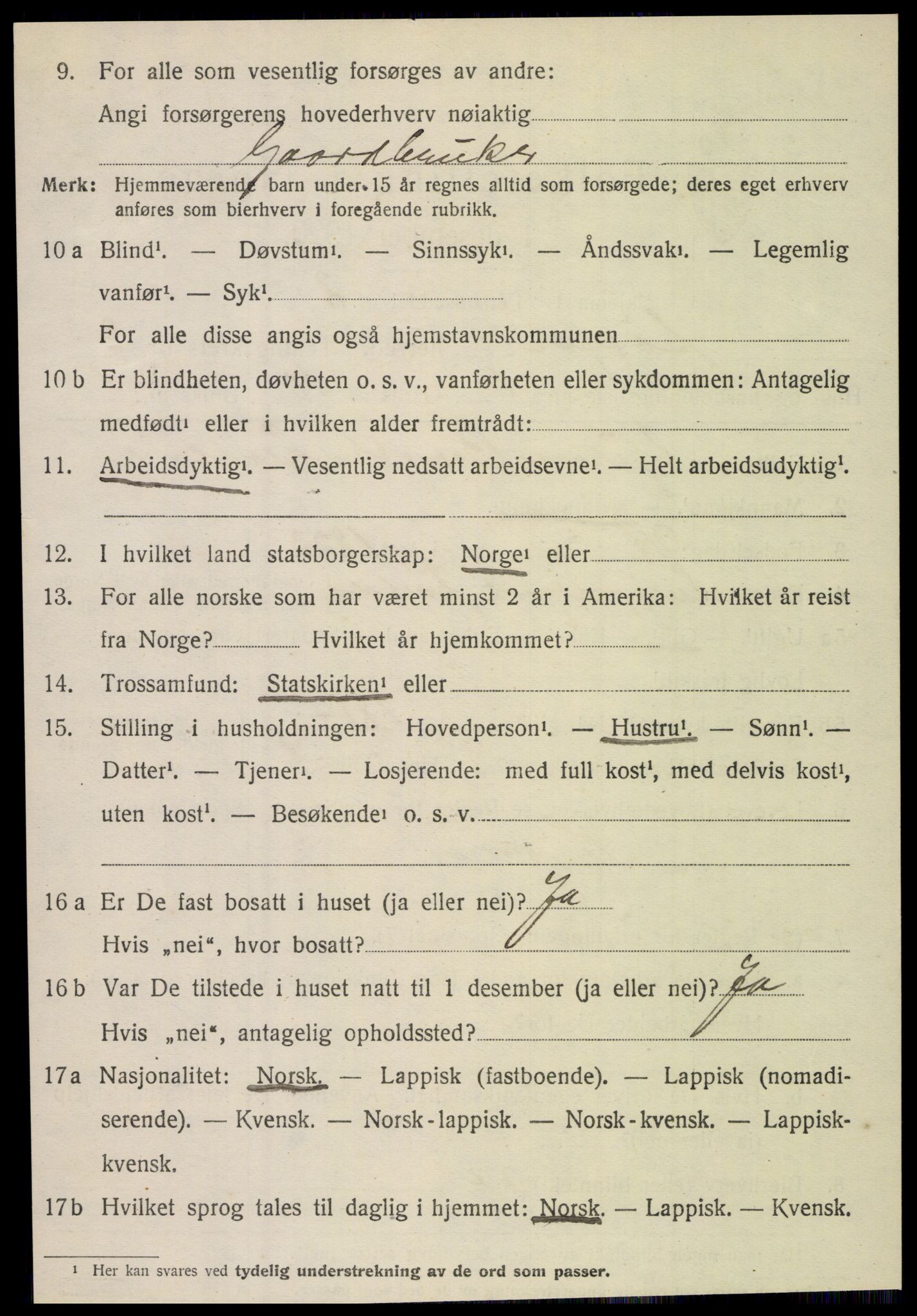 SAT, 1920 census for Sørfold, 1920, p. 1912