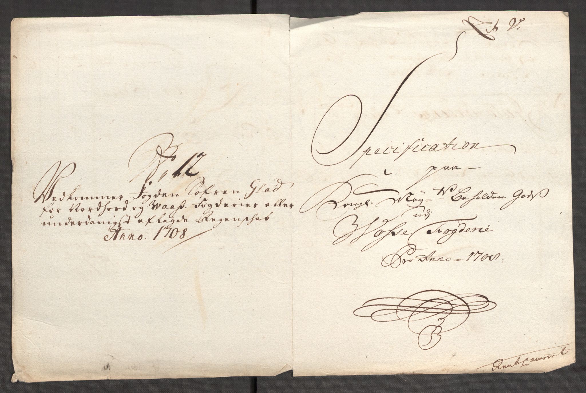 Rentekammeret inntil 1814, Reviderte regnskaper, Fogderegnskap, AV/RA-EA-4092/R51/L3189: Fogderegnskap Nordhordland og Voss, 1708, p. 254