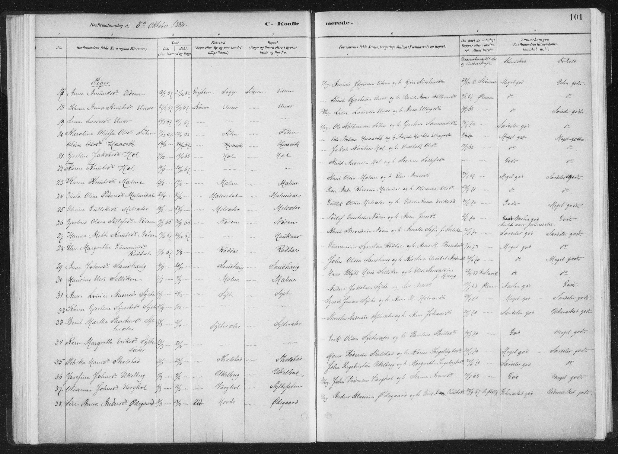 Ministerialprotokoller, klokkerbøker og fødselsregistre - Møre og Romsdal, AV/SAT-A-1454/564/L0740: Parish register (official) no. 564A01, 1880-1899, p. 101