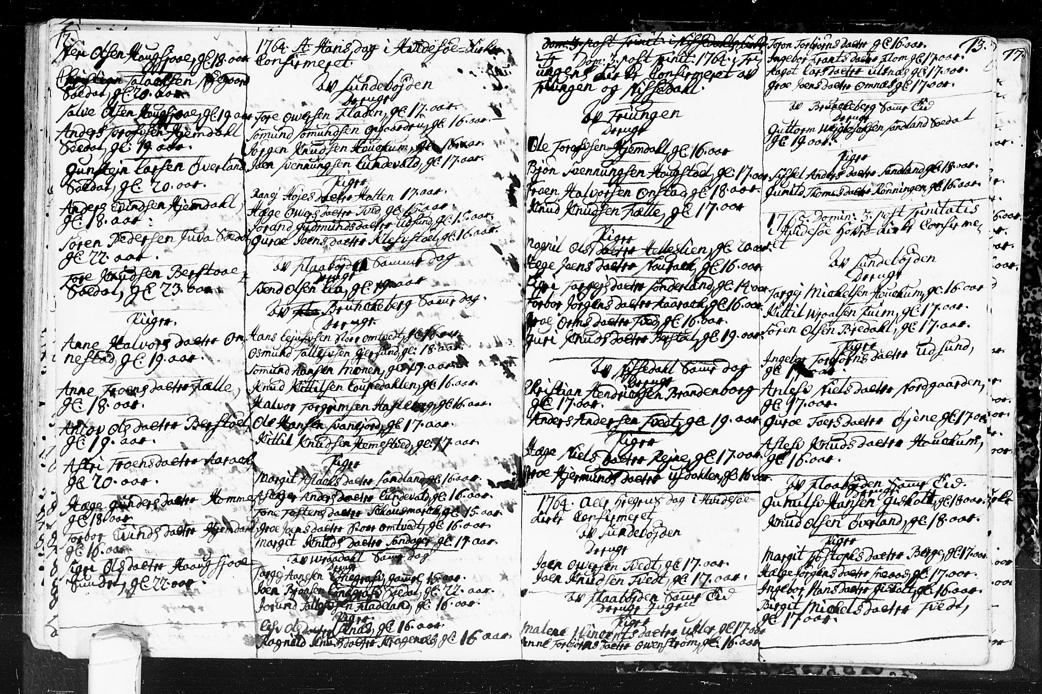 Kviteseid kirkebøker, SAKO/A-276/F/Fa/L0001: Parish register (official) no. I 1, 1754-1773, p. 12-13