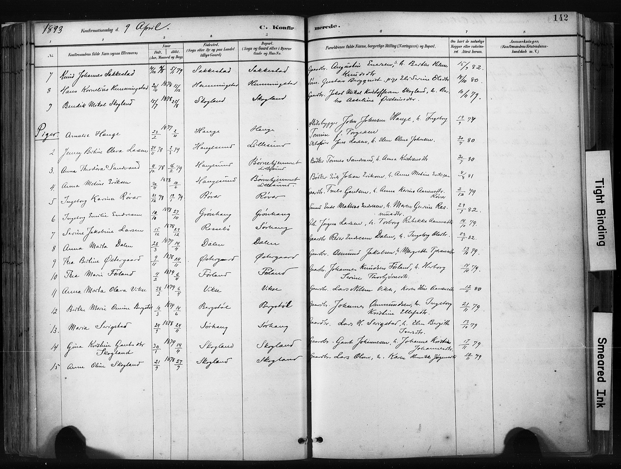 Haugesund sokneprestkontor, AV/SAST-A -101863/H/Ha/Haa/L0004: Parish register (official) no. A 4, 1886-1908, p. 142