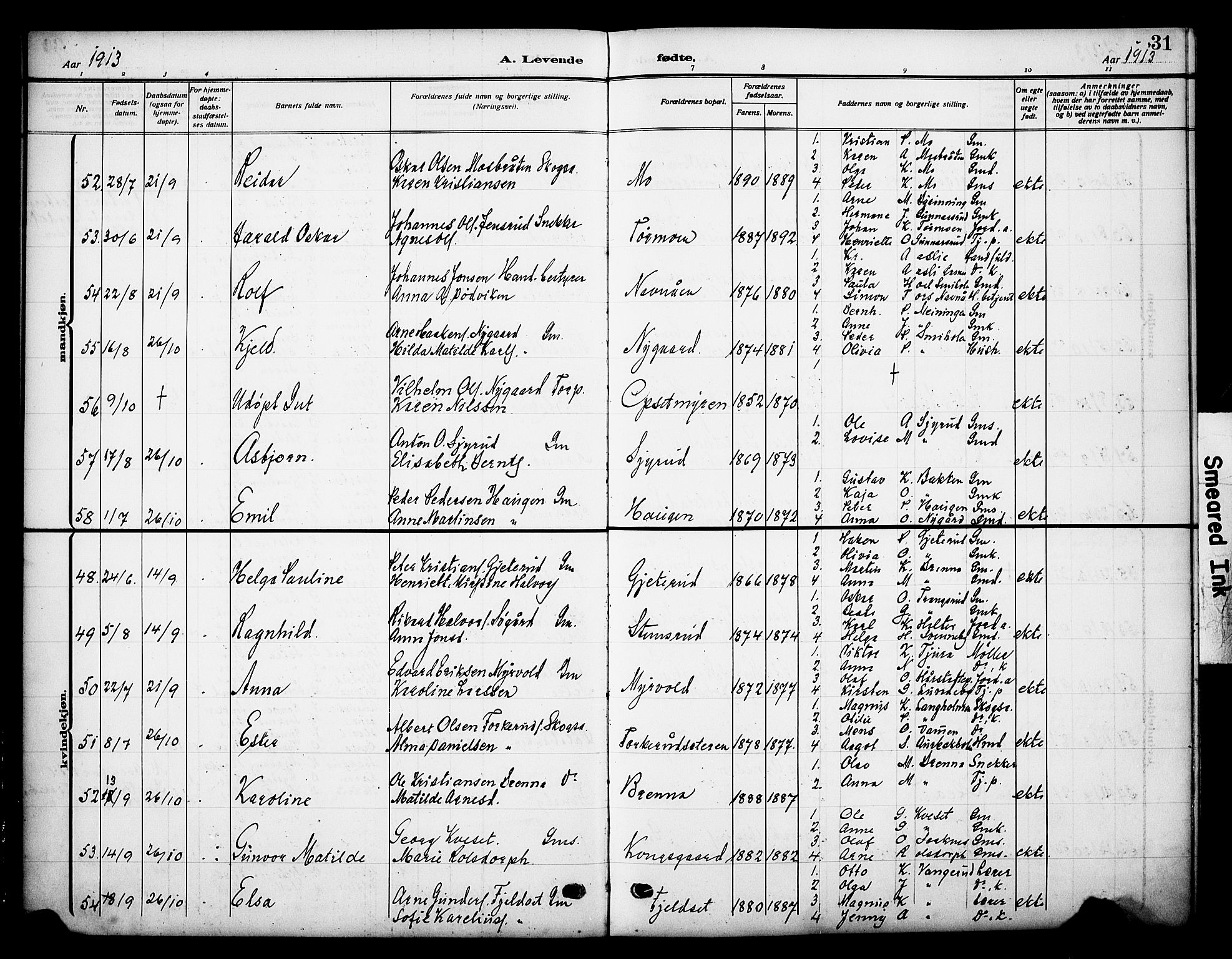 Grue prestekontor, AV/SAH-PREST-036/H/Ha/Haa/L0015: Parish register (official) no. 15, 1911-1922, p. 31