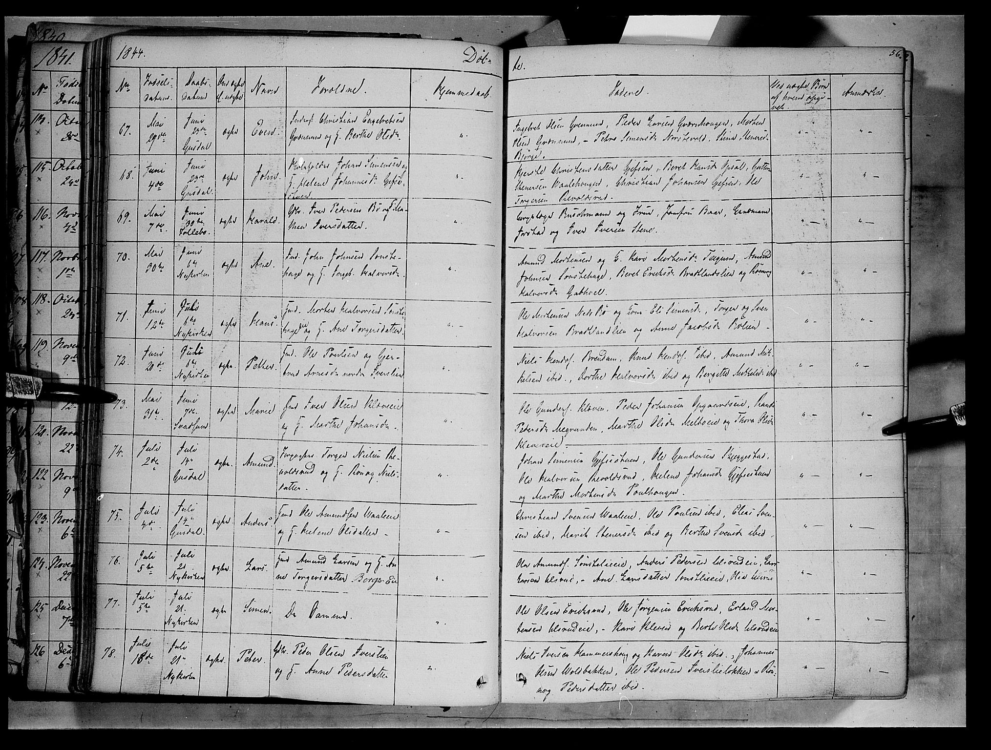Gausdal prestekontor, SAH/PREST-090/H/Ha/Haa/L0007: Parish register (official) no. 7, 1840-1850, p. 56