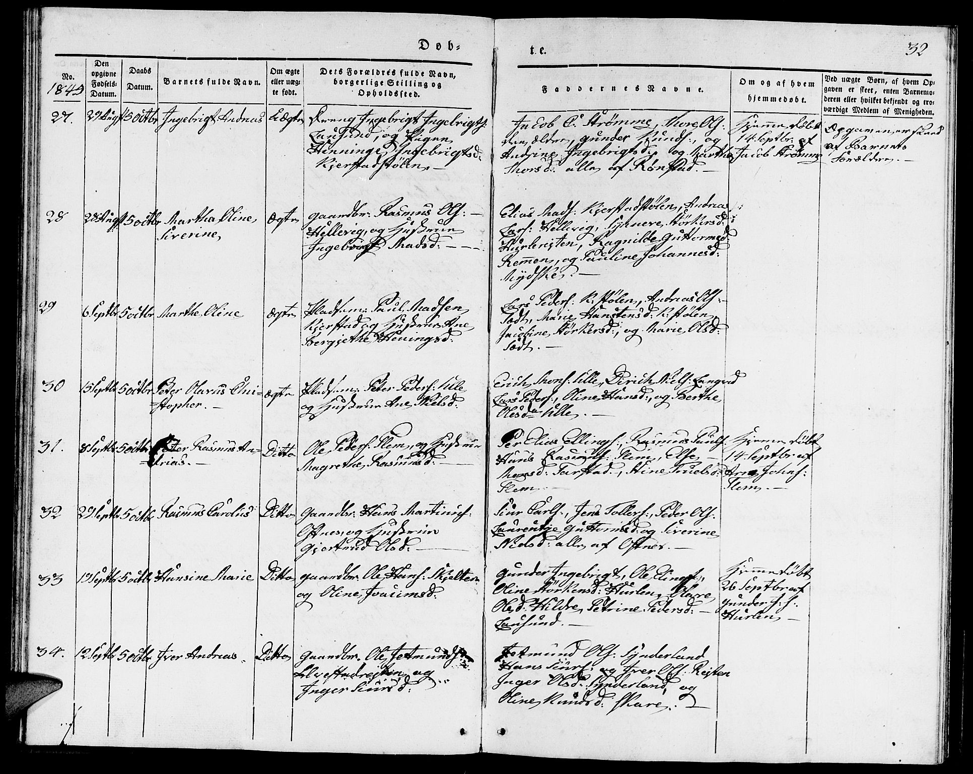 Ministerialprotokoller, klokkerbøker og fødselsregistre - Møre og Romsdal, SAT/A-1454/536/L0507: Parish register (copy) no. 536C02, 1839-1859, p. 32