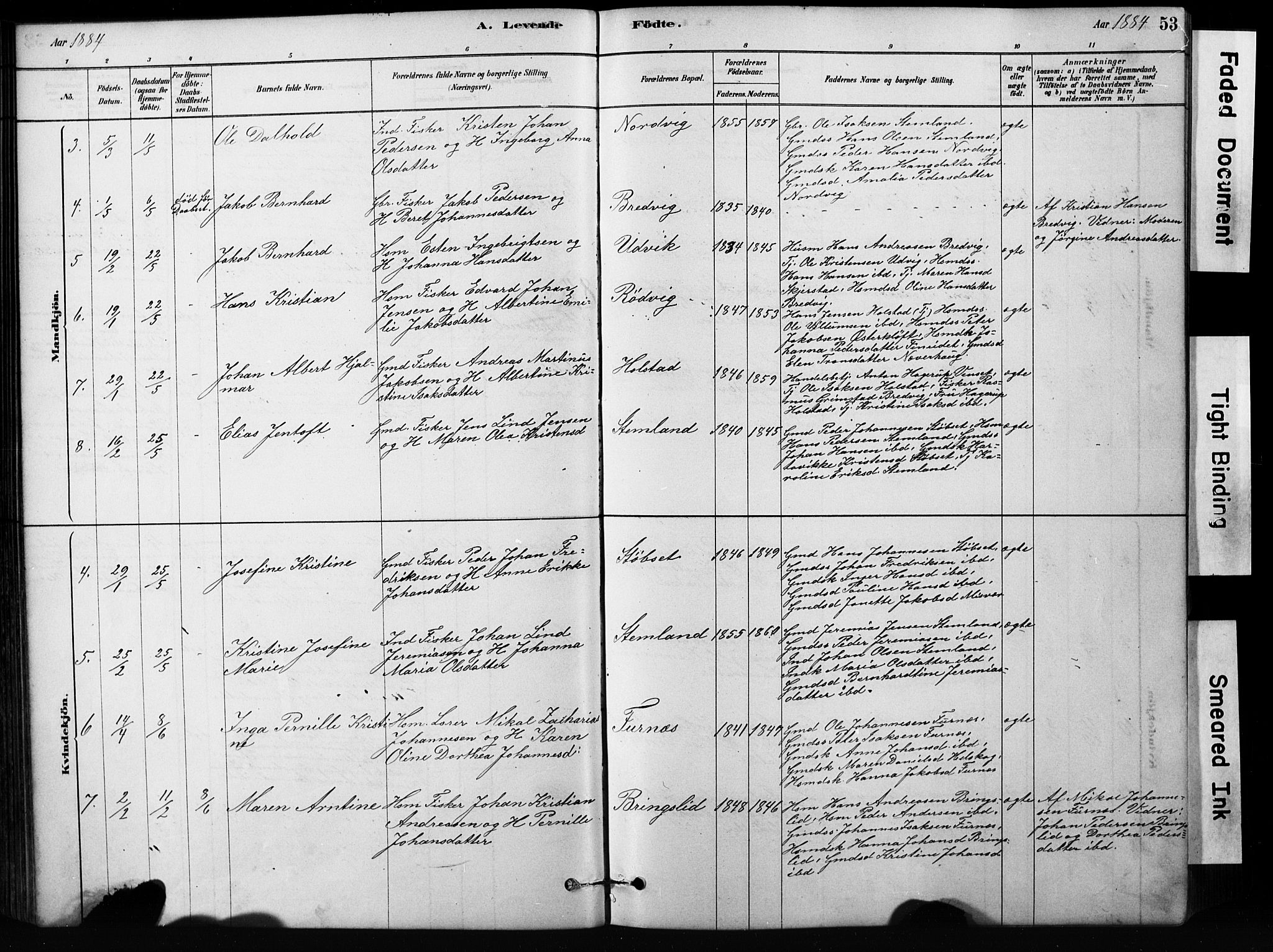 Ministerialprotokoller, klokkerbøker og fødselsregistre - Nordland, AV/SAT-A-1459/852/L0754: Parish register (copy) no. 852C05, 1878-1894, p. 53