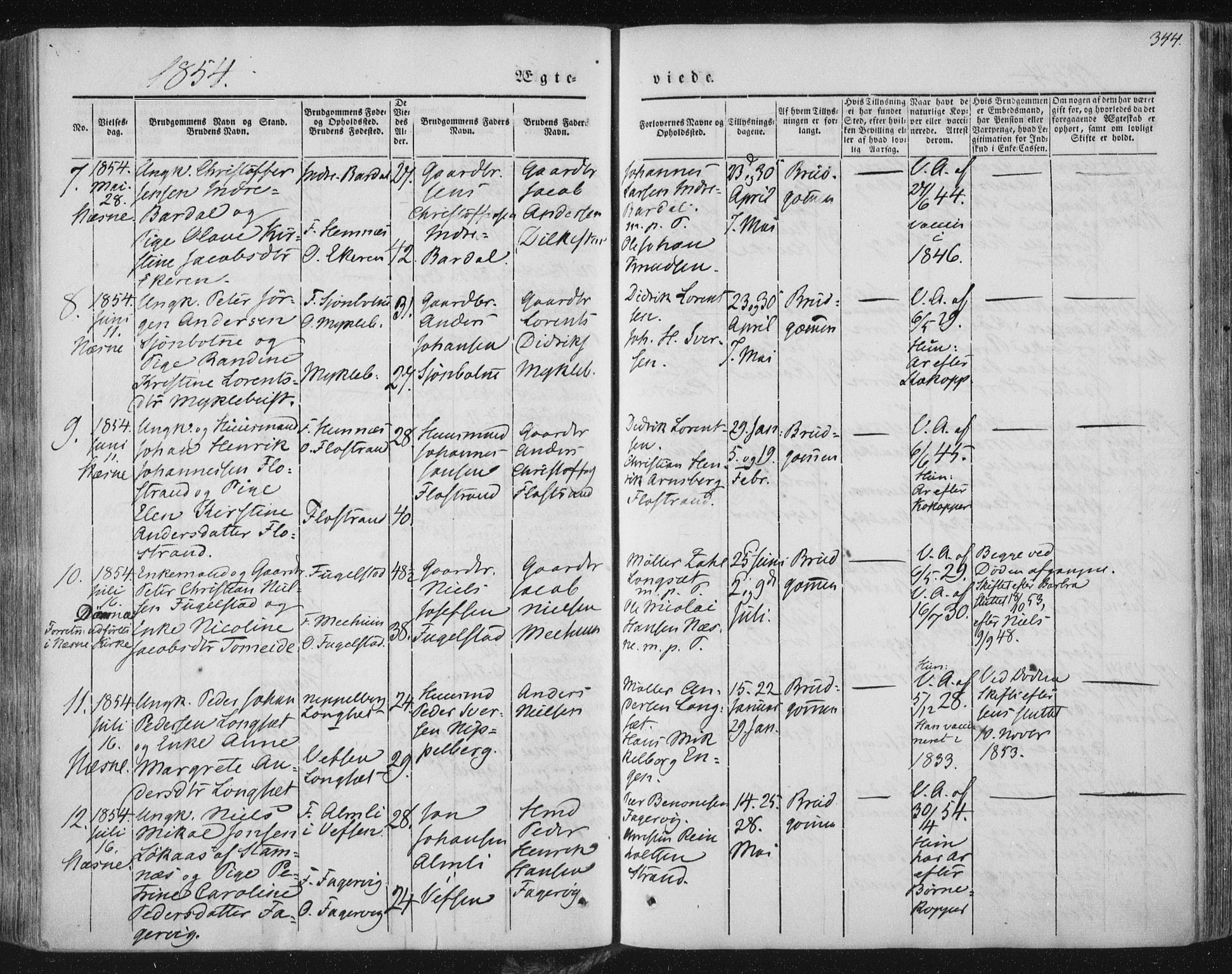 Ministerialprotokoller, klokkerbøker og fødselsregistre - Nordland, AV/SAT-A-1459/838/L0549: Parish register (official) no. 838A07, 1840-1854, p. 344