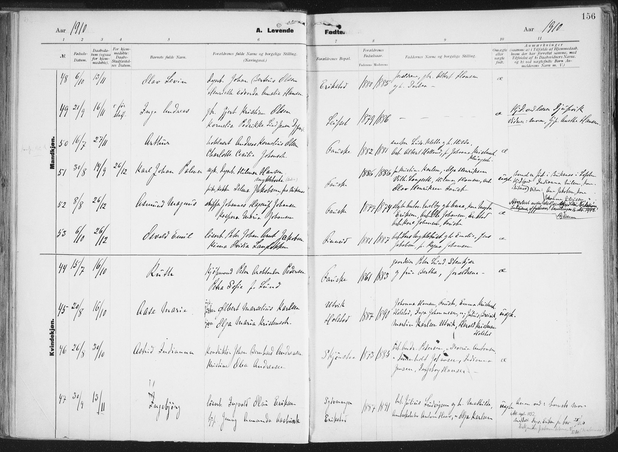 Ministerialprotokoller, klokkerbøker og fødselsregistre - Nordland, AV/SAT-A-1459/849/L0696: Parish register (official) no. 849A08, 1898-1910, p. 156