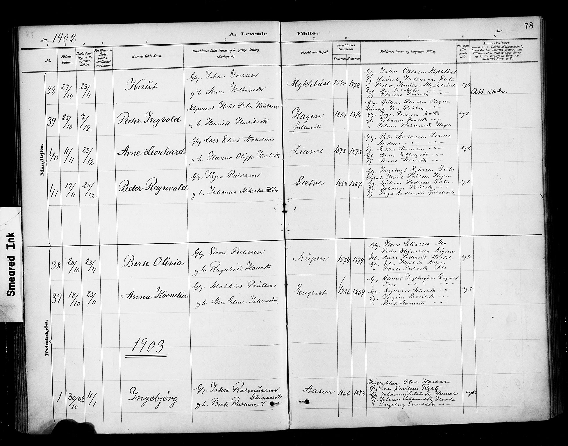 Ministerialprotokoller, klokkerbøker og fødselsregistre - Møre og Romsdal, AV/SAT-A-1454/513/L0177: Parish register (official) no. 513A04, 1890-1906, p. 78