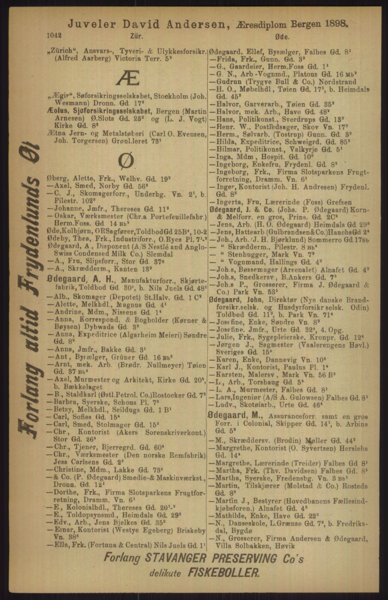 Kristiania/Oslo adressebok, PUBL/-, 1911, p. 1042