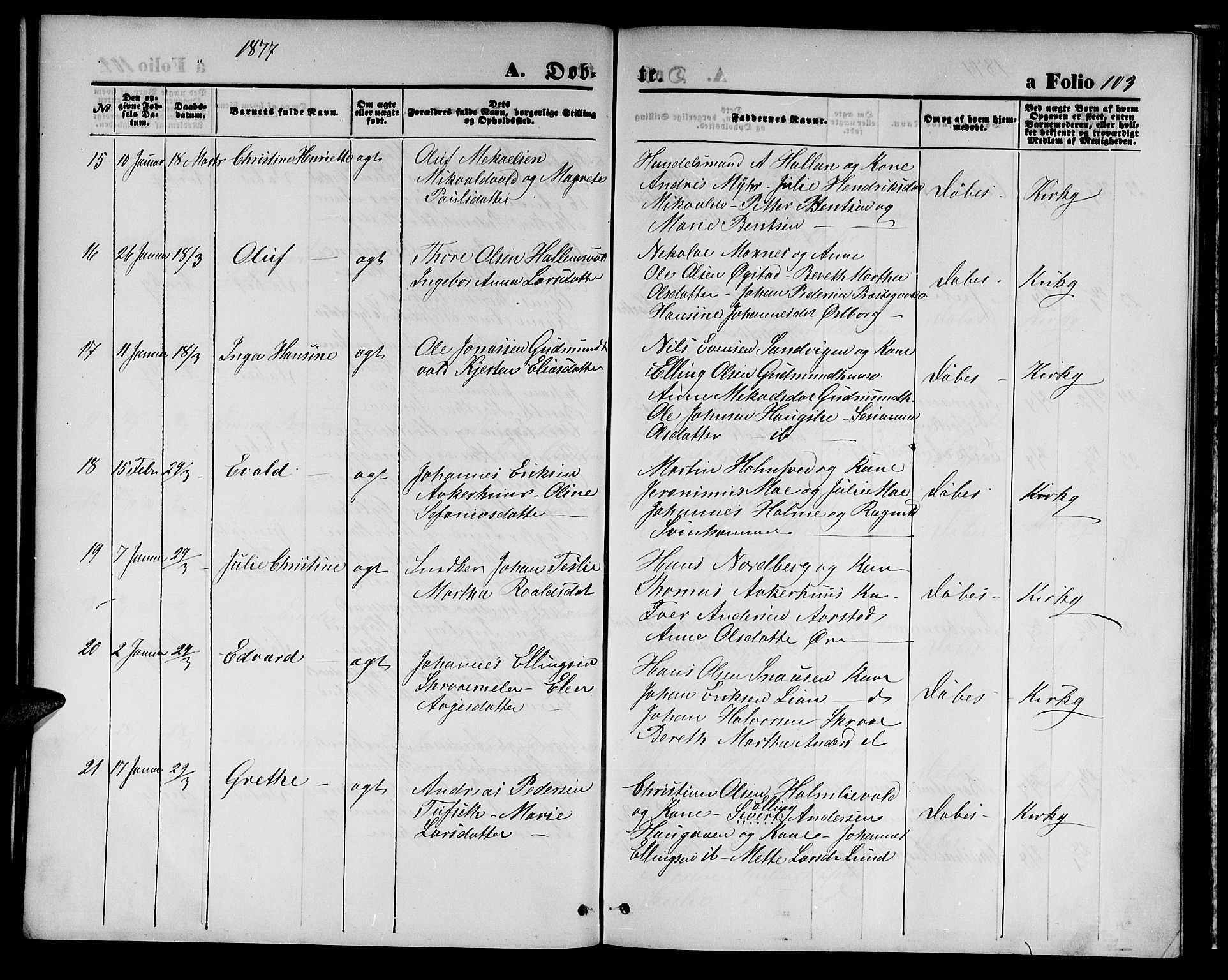 Ministerialprotokoller, klokkerbøker og fødselsregistre - Nord-Trøndelag, AV/SAT-A-1458/723/L0255: Parish register (copy) no. 723C03, 1869-1879, p. 103