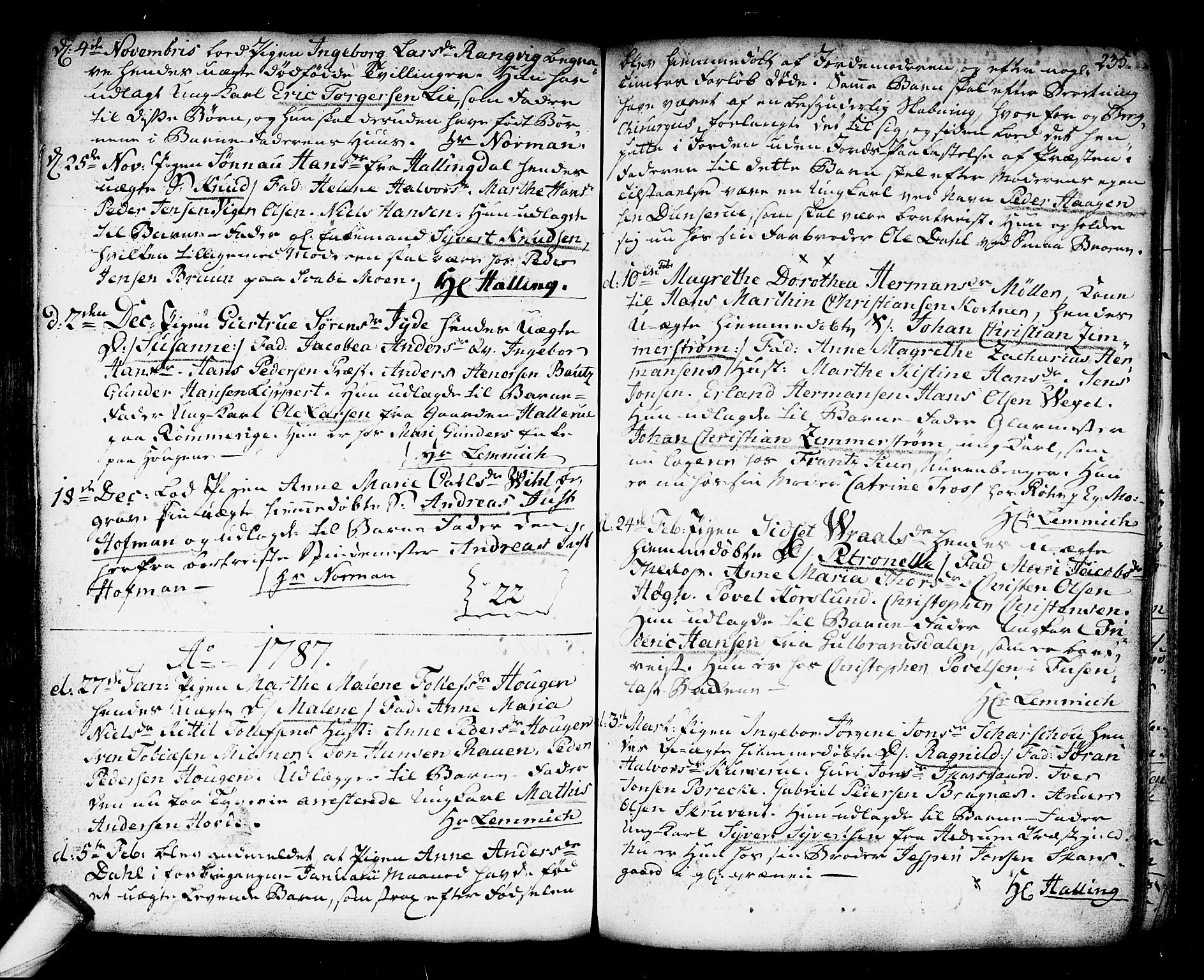 Kongsberg kirkebøker, SAKO/A-22/F/Fa/L0006: Parish register (official) no. I 6, 1783-1797, p. 235