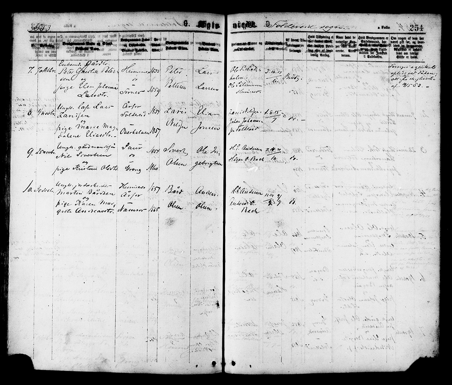 Ministerialprotokoller, klokkerbøker og fødselsregistre - Nord-Trøndelag, SAT/A-1458/780/L0642: Parish register (official) no. 780A07 /2, 1878-1885, p. 254