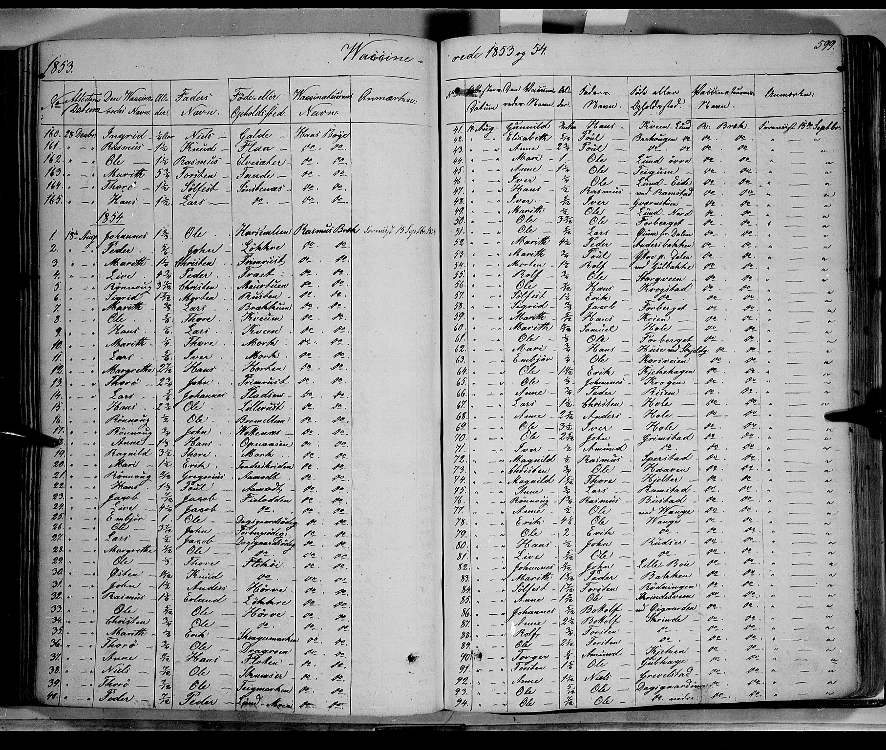 Lom prestekontor, SAH/PREST-070/K/L0006: Parish register (official) no. 6B, 1837-1863, p. 599