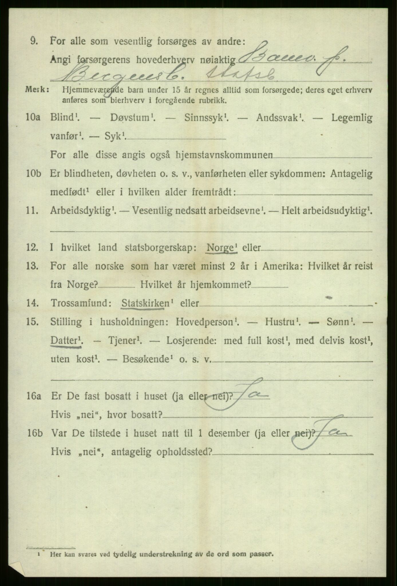 SAB, 1920 census for Evanger, 1920, p. 3900