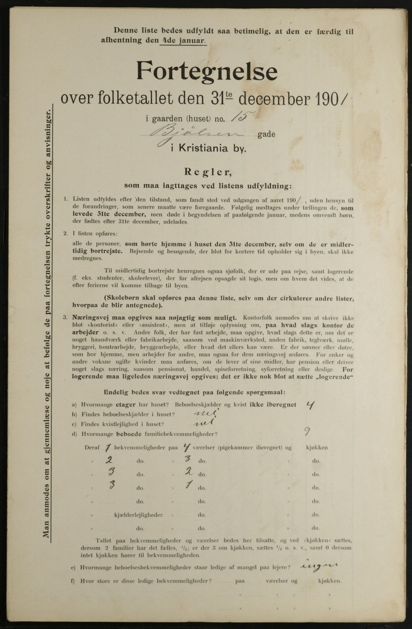 OBA, Municipal Census 1901 for Kristiania, 1901, p. 1083