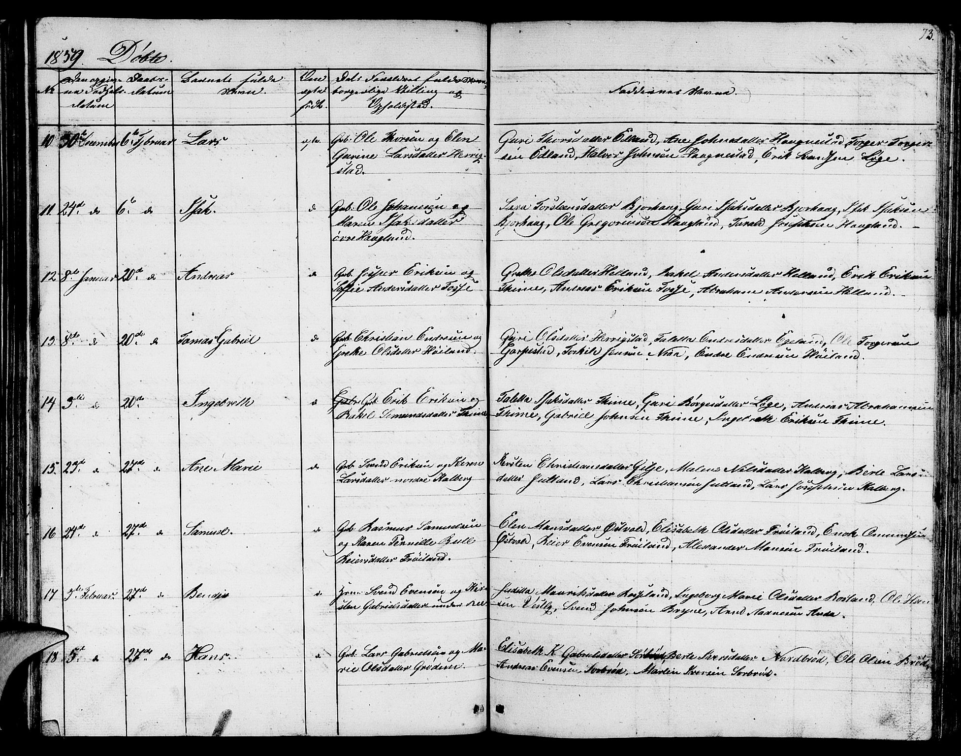 Lye sokneprestkontor, AV/SAST-A-101794/001/30BB/L0002: Parish register (copy) no. B 2, 1852-1867, p. 73