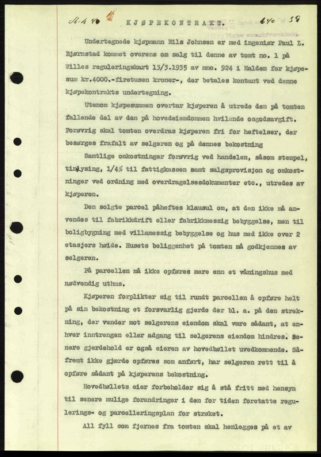 Idd og Marker sorenskriveri, AV/SAO-A-10283/G/Gb/Gbb/L0003: Mortgage book no. A3, 1938-1939, Diary no: : 640/1939